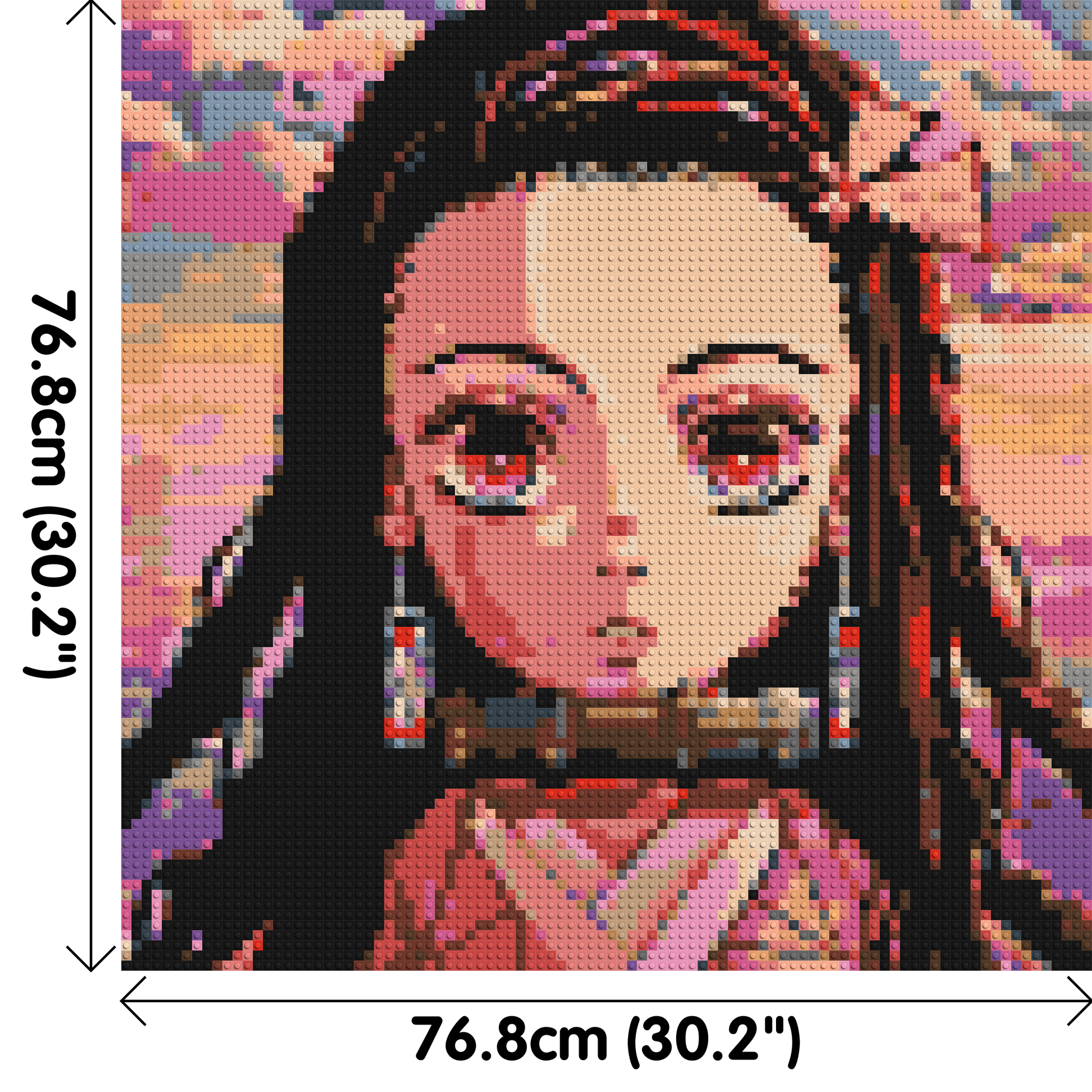 Nezuko Pixel Art - Brick Art Mosaic Kit 4x4 dimensions