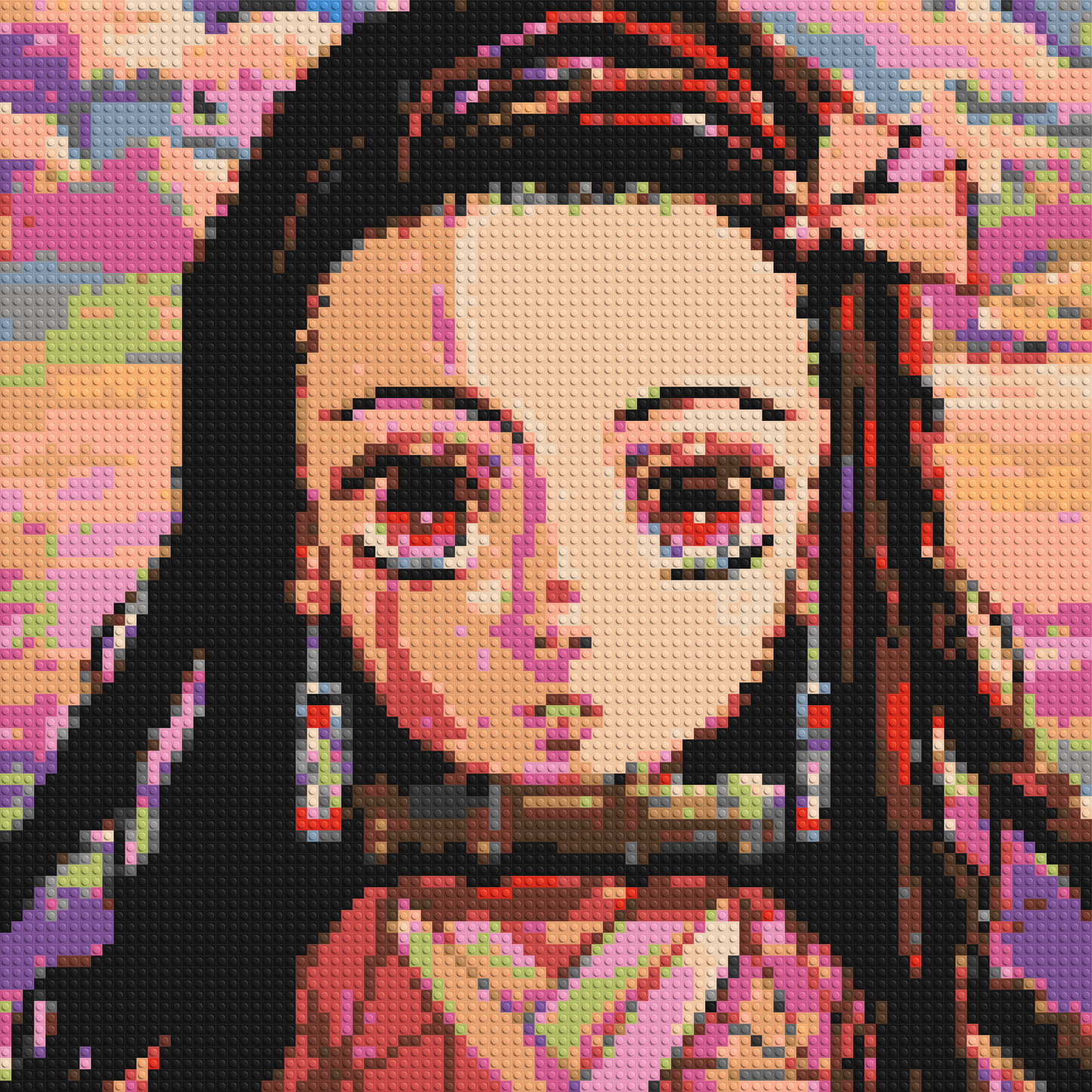 Nezuko Pixel Art - Brick Art Mosaic Kit 4x4 large