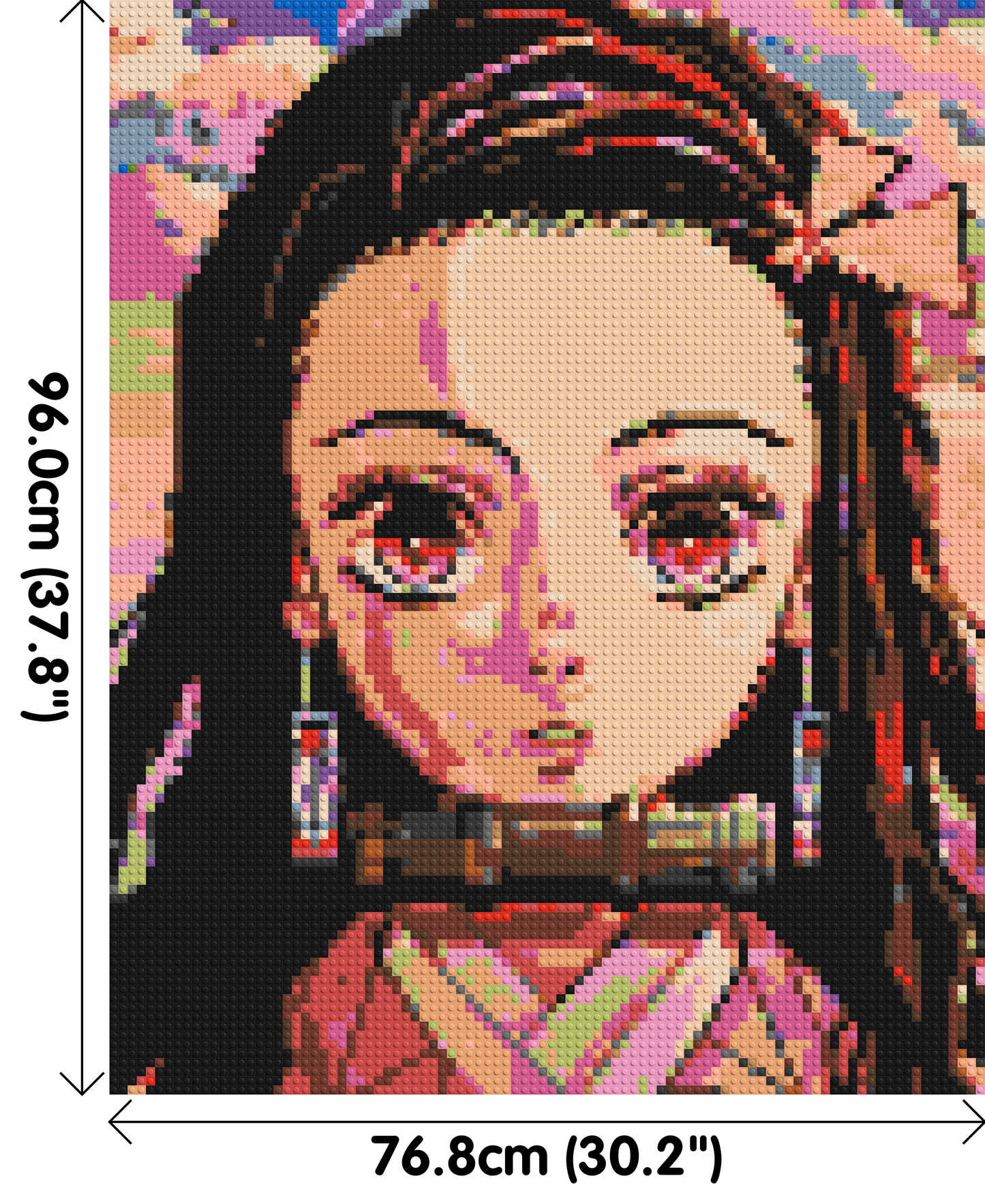 Nezuko Pixel Art - Brick Art Mosaic Kit 4x5 large