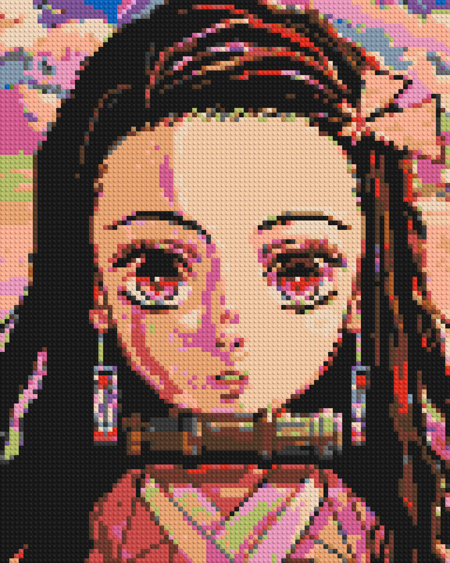 Nezuko Pixel Art - Brick Art Mosaic Kit 4x5 large