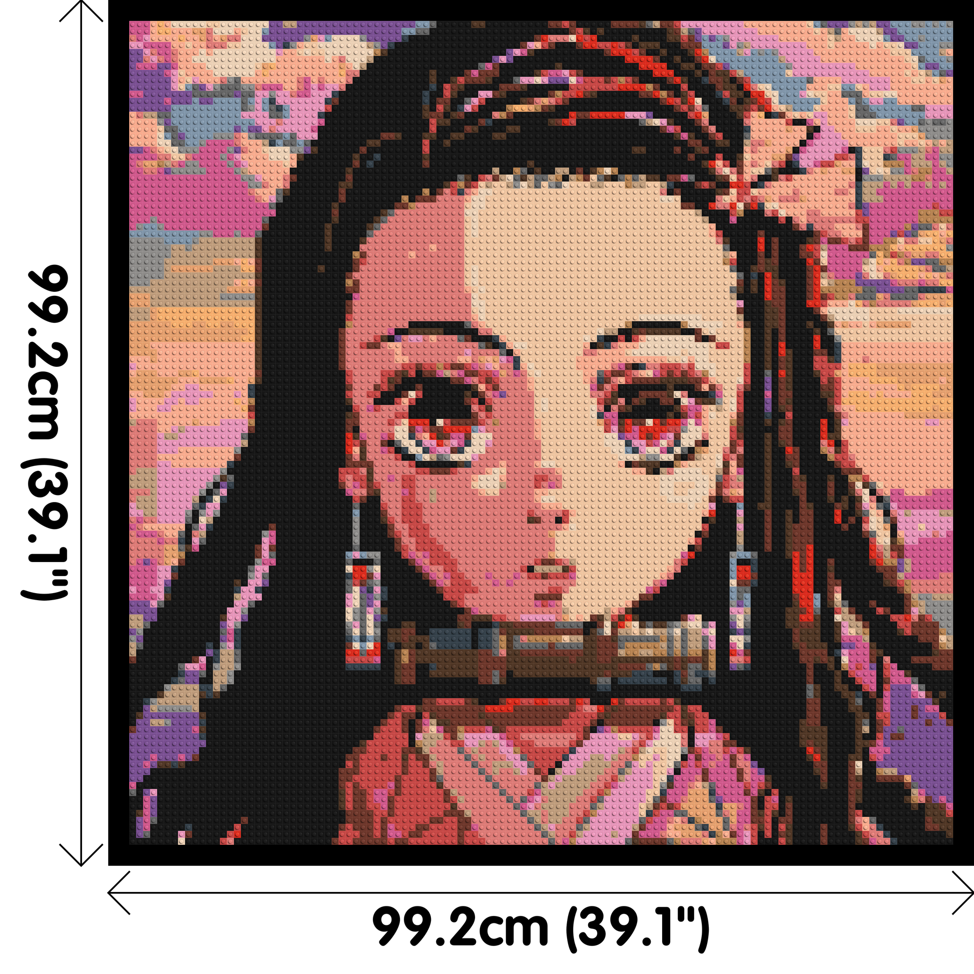 Nezuko Pixel Art - Brick Art Mosaic Kit 5x5 dimensions with frame