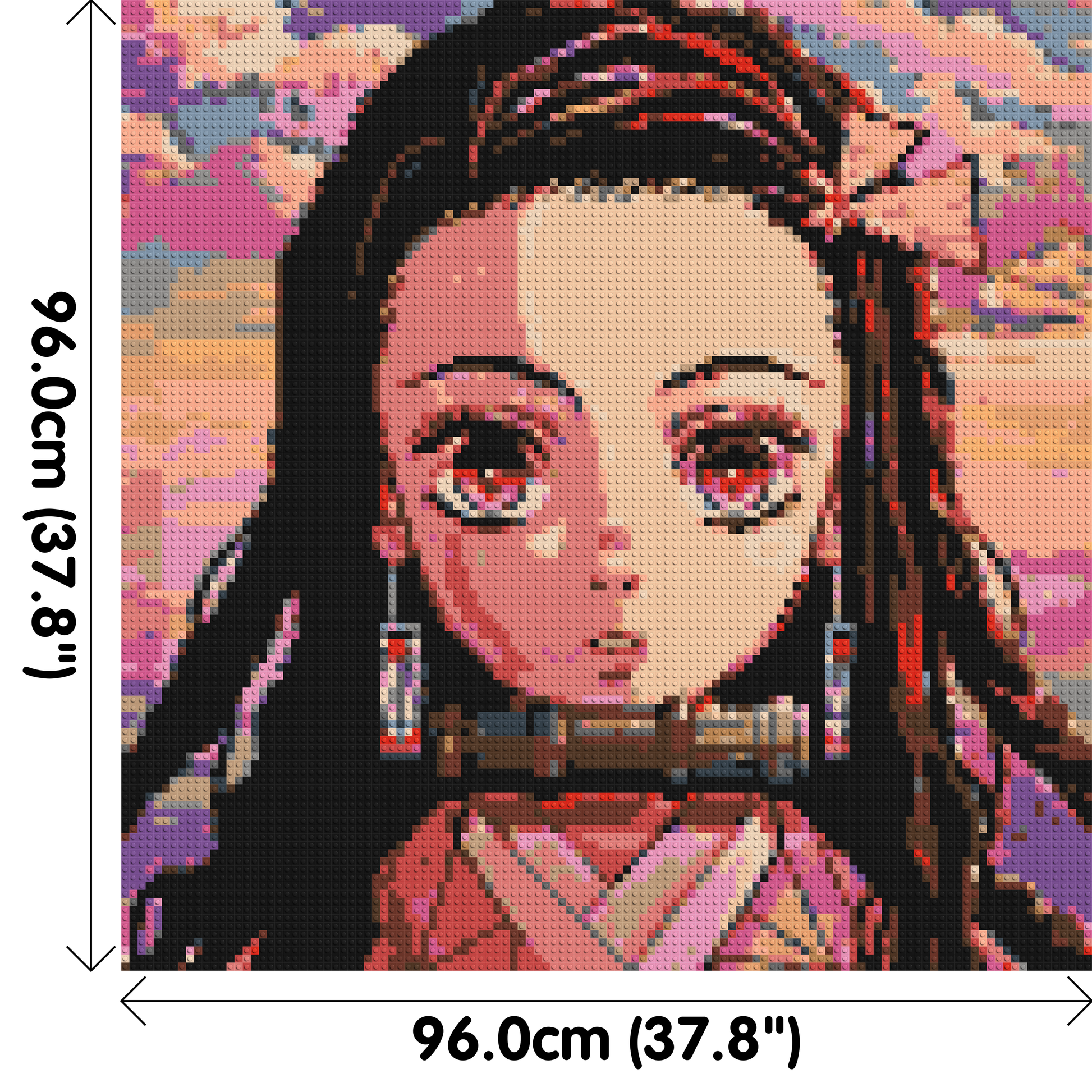 Nezuko Pixel Art - Brick Art Mosaic Kit 5x5 dimensions