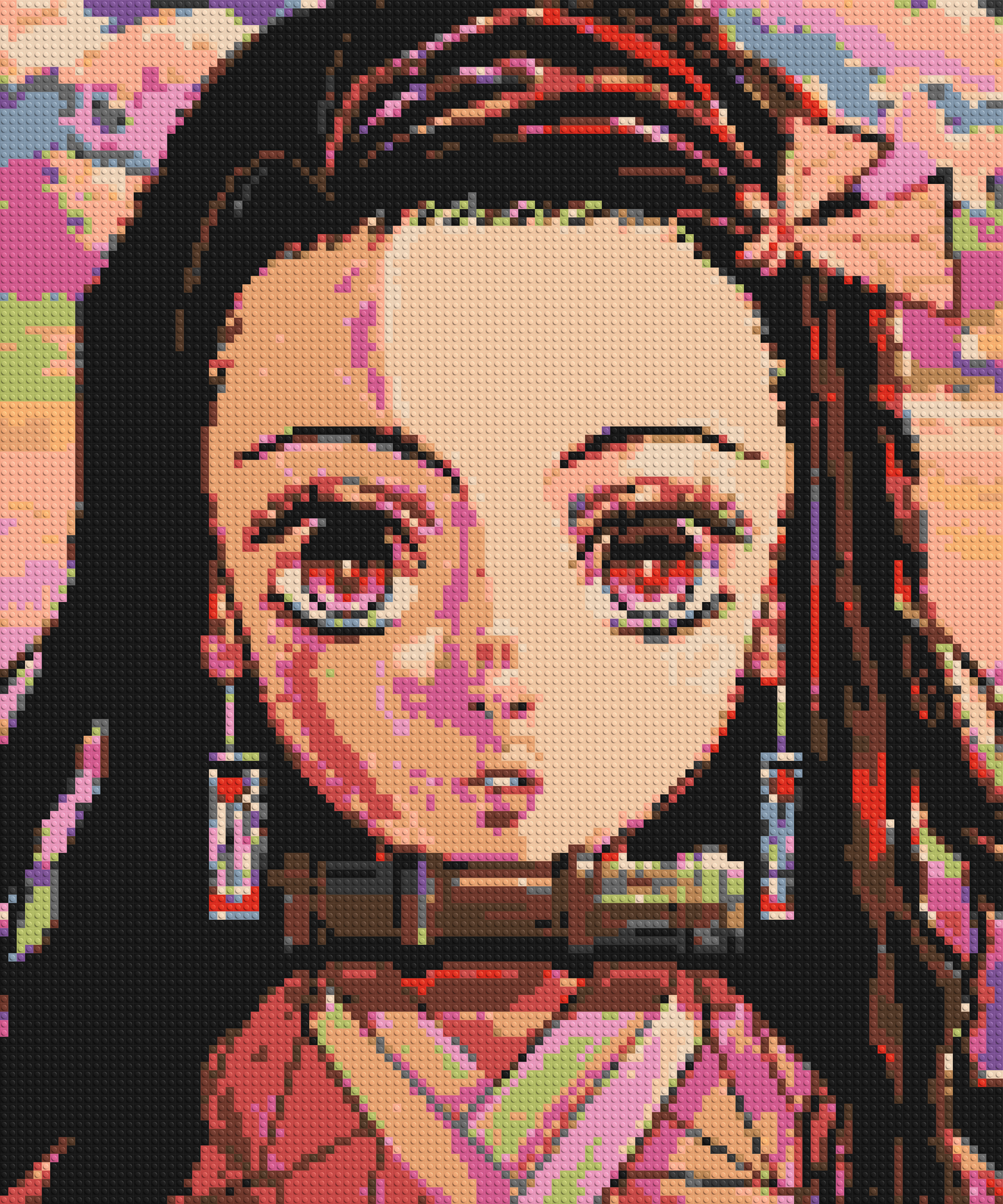 Nezuko Pixel Art - Brick Art Mosaic Kit 5x6 large