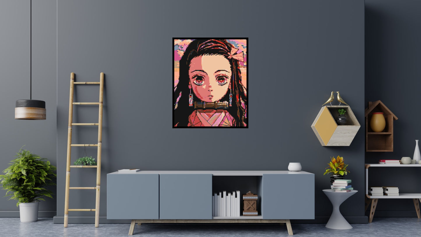 Nezuko Pixel Art - Brick Art Mosaic Kit 5x6 large