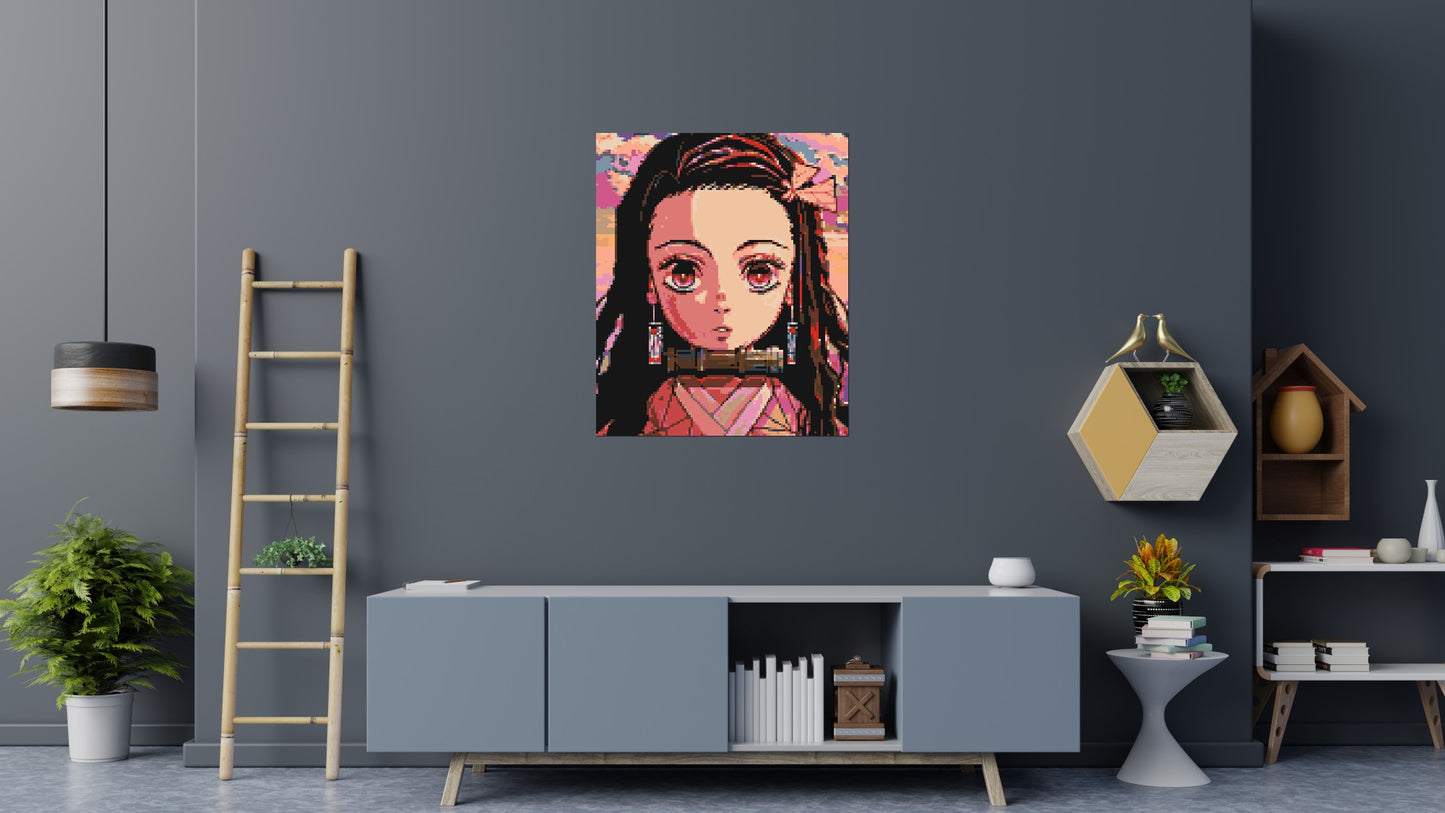 Nezuko Pixel Art - Brick Art Mosaic Kit 5x6 large