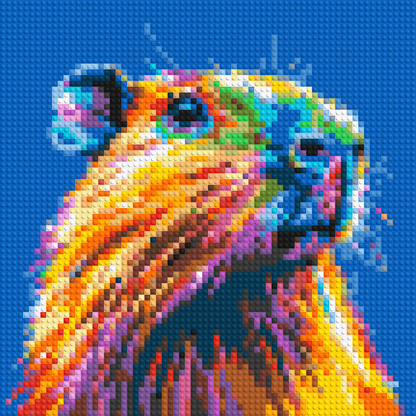 Capybara Colourful Pop Art - Brick Art Mosaic Kit 3x3 large