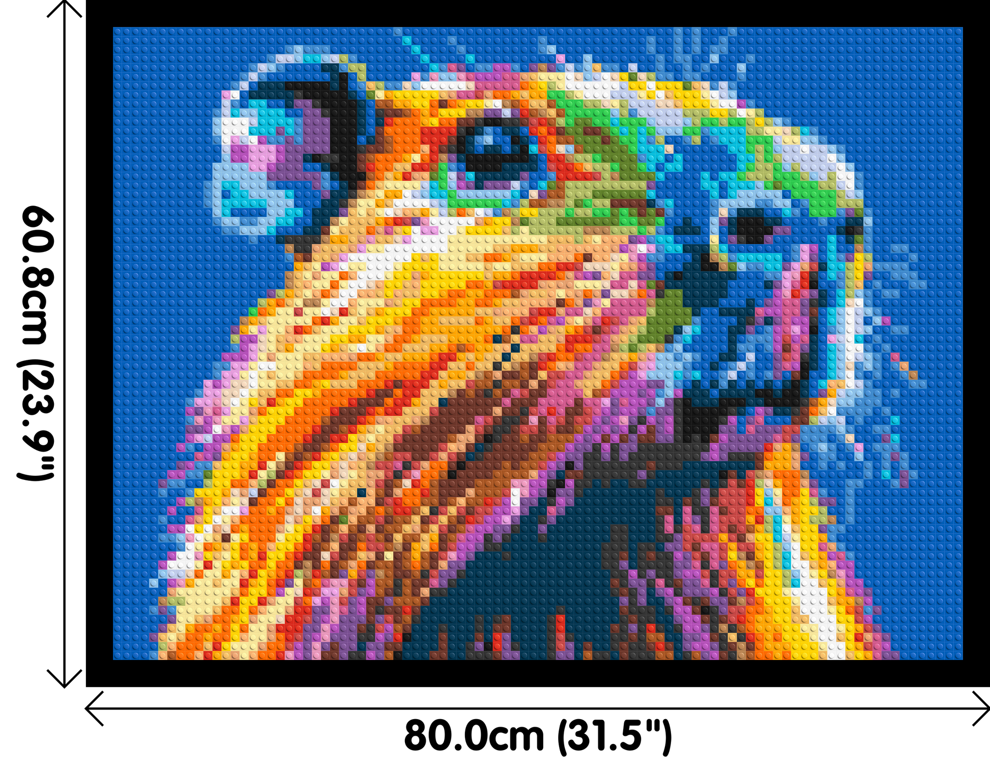 Capybara Colourful Pop Art - Brick Art Mosaic Kit 4x3 dimensions with frame