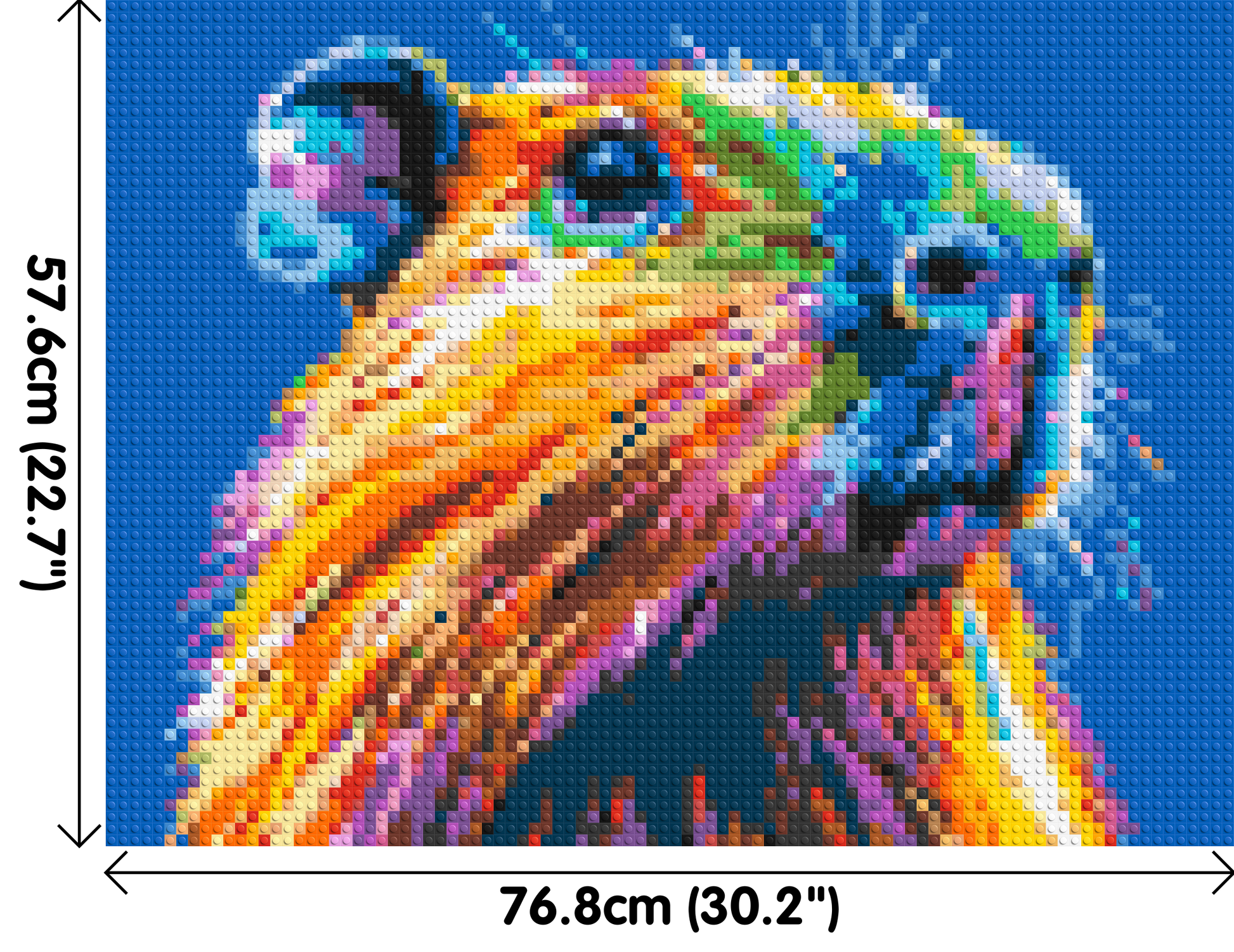 Capybara Colourful Pop Art - Brick Art Mosaic Kit 4x3 dimensions