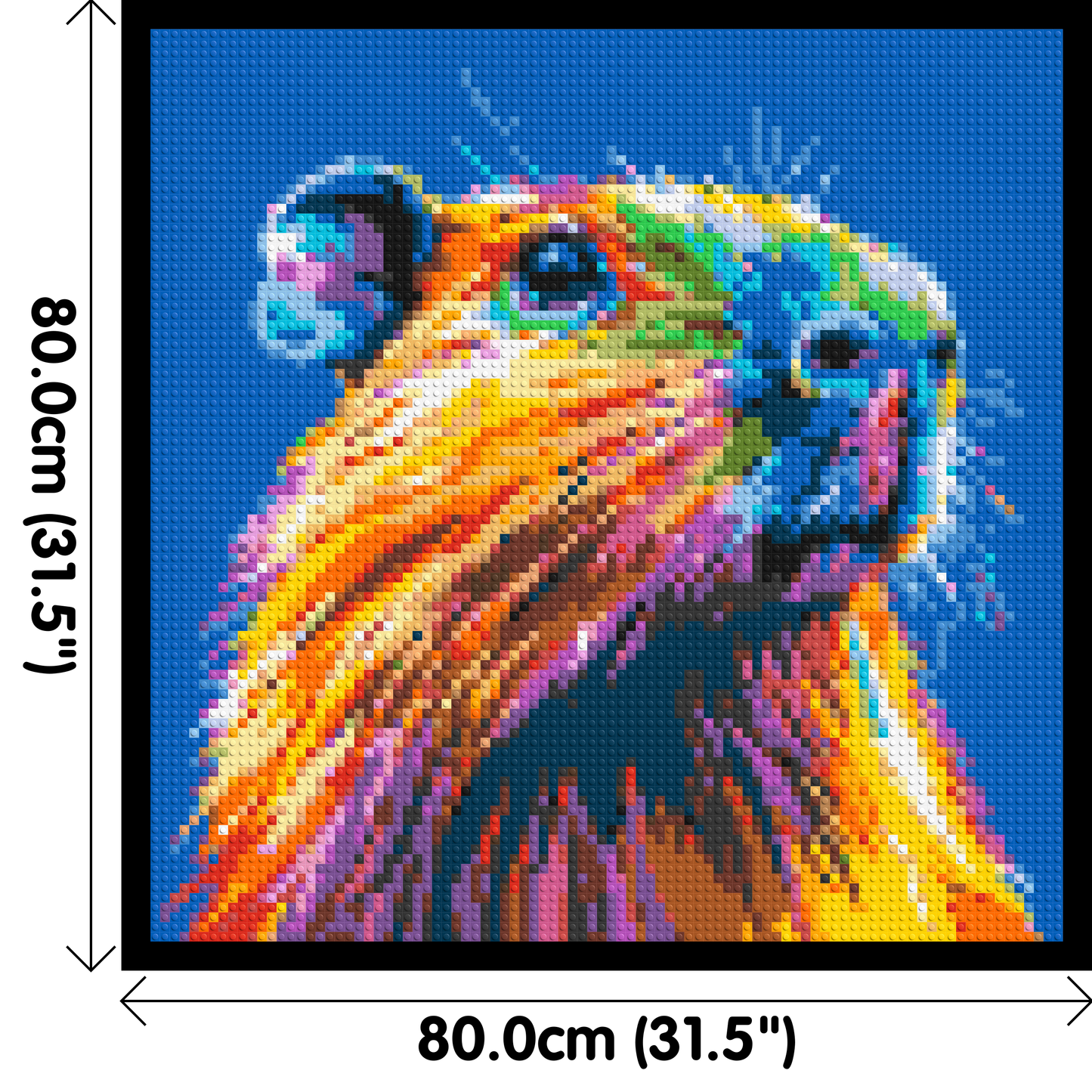 Capybara Colourful Pop Art - Brick Art Mosaic Kit 4x4 large