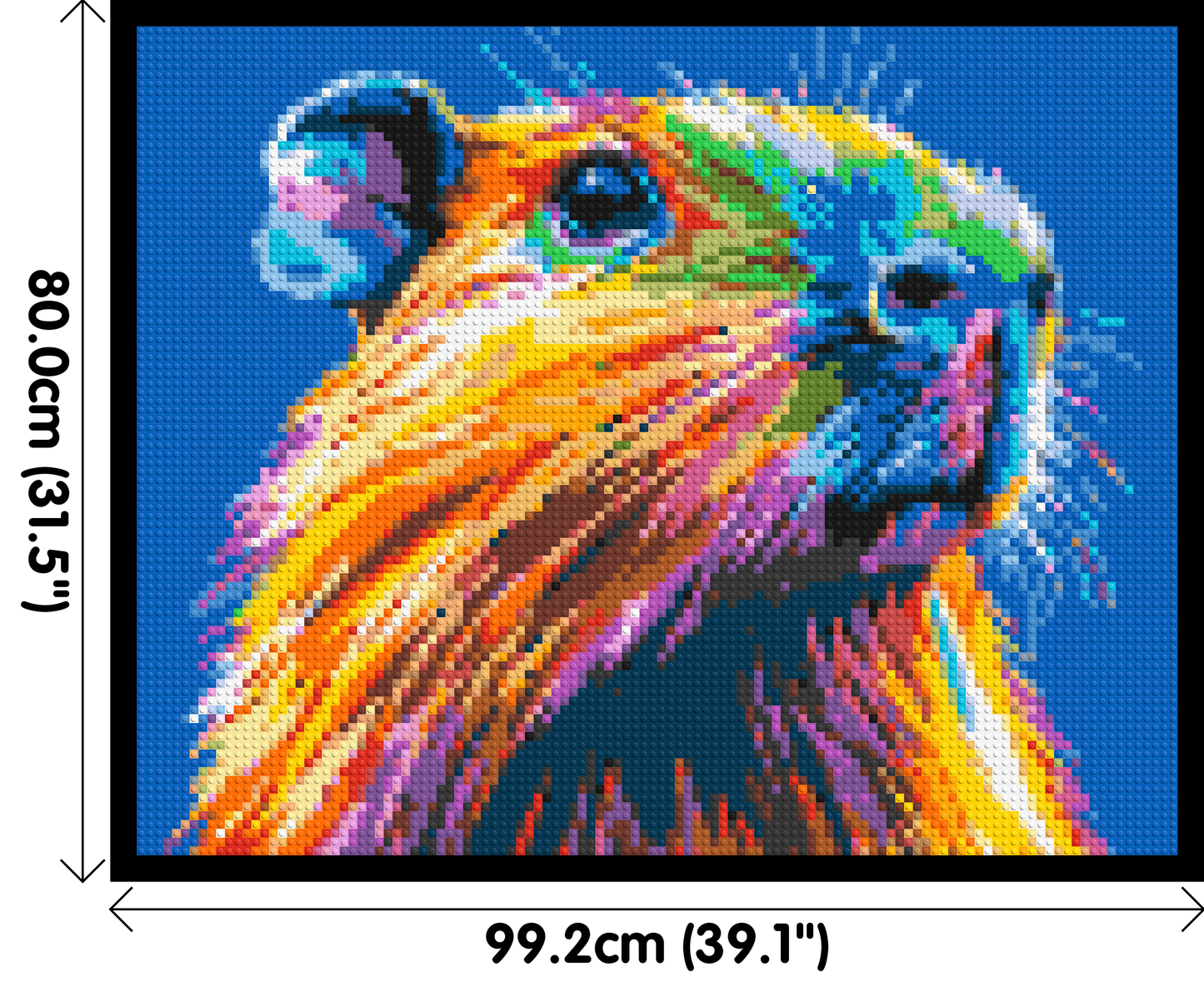 Capybara Colourful Pop Art - Brick Art Mosaic Kit 5x4 large