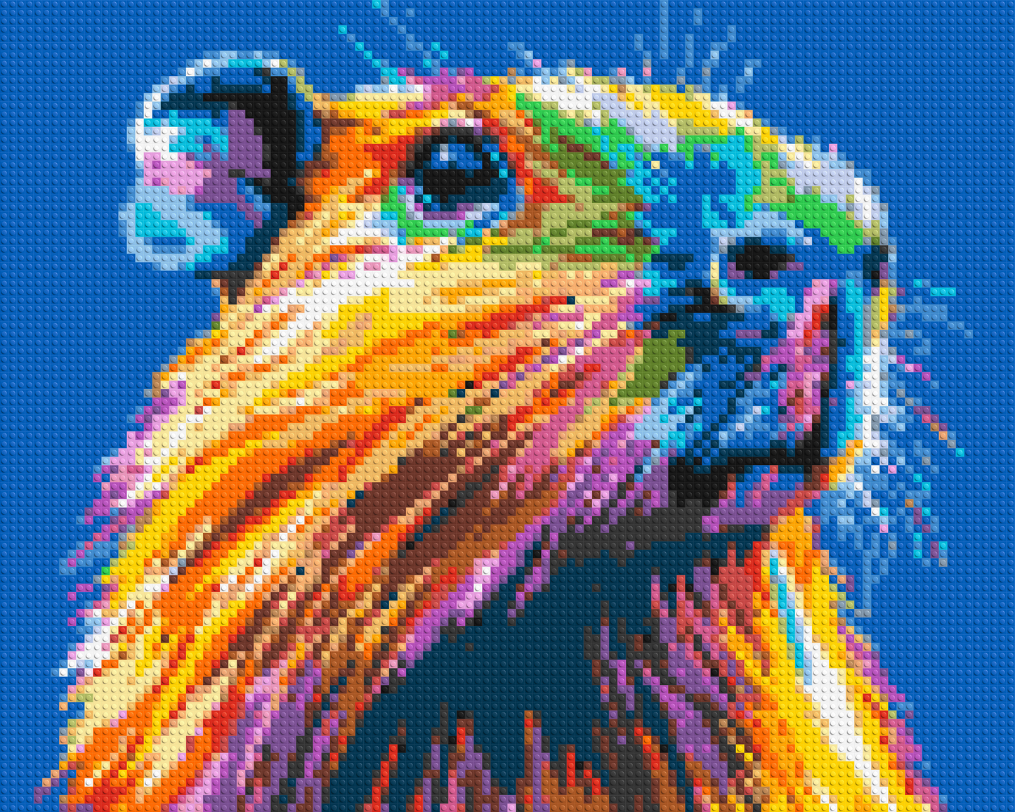 Capybara Colourful Pop Art - Brick Art Mosaic Kit 5x4 large