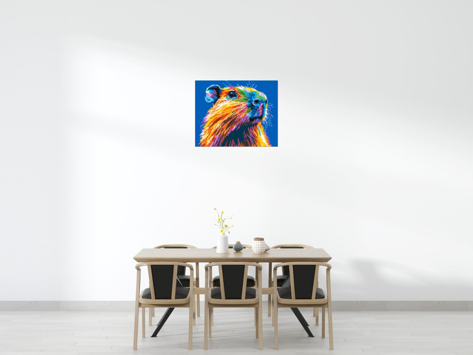 Capybara Colourful Pop Art - Brick Art Mosaic Kit 5x4 scene