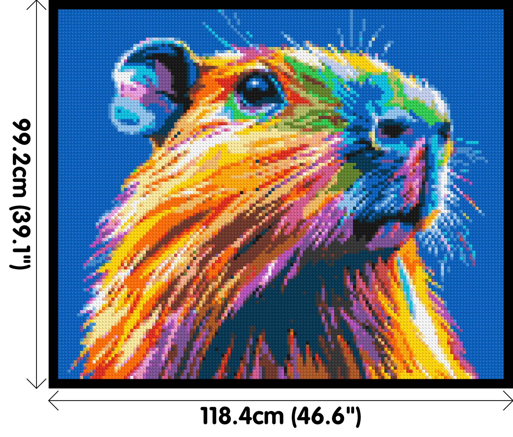 Capybara Colourful Pop Art - Brick Art Mosaic Kit 6x5 dimensions with frame