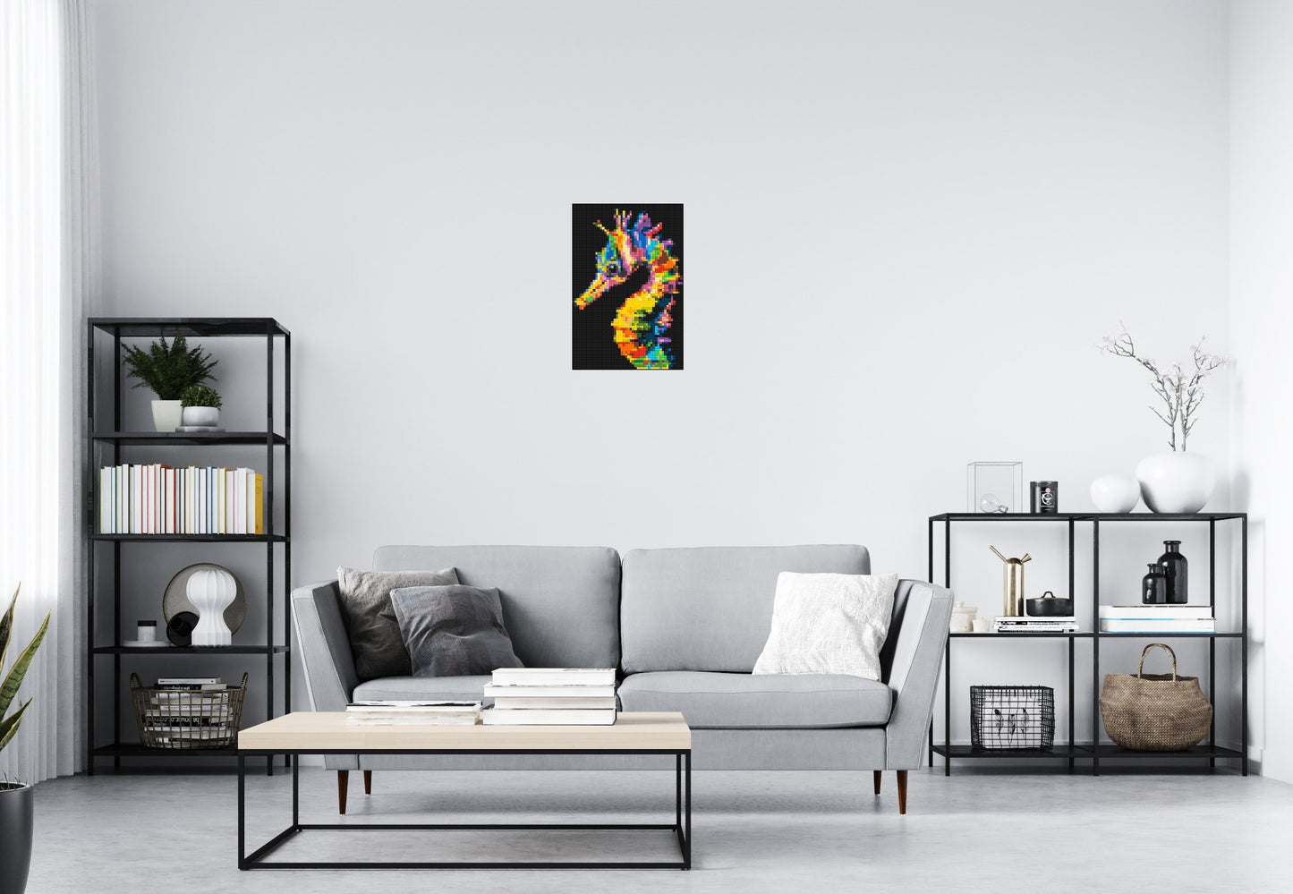 Colourful Seahorse Pop Art - Brick Art Mosaic Kit 2x3 large