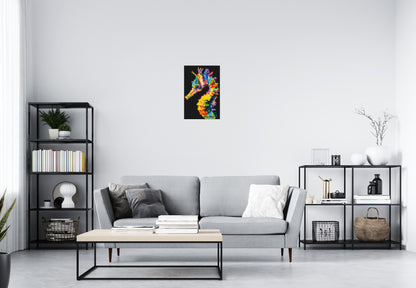 Colourful Seahorse Pop Art - Brick Art Mosaic Kit 2x3 large