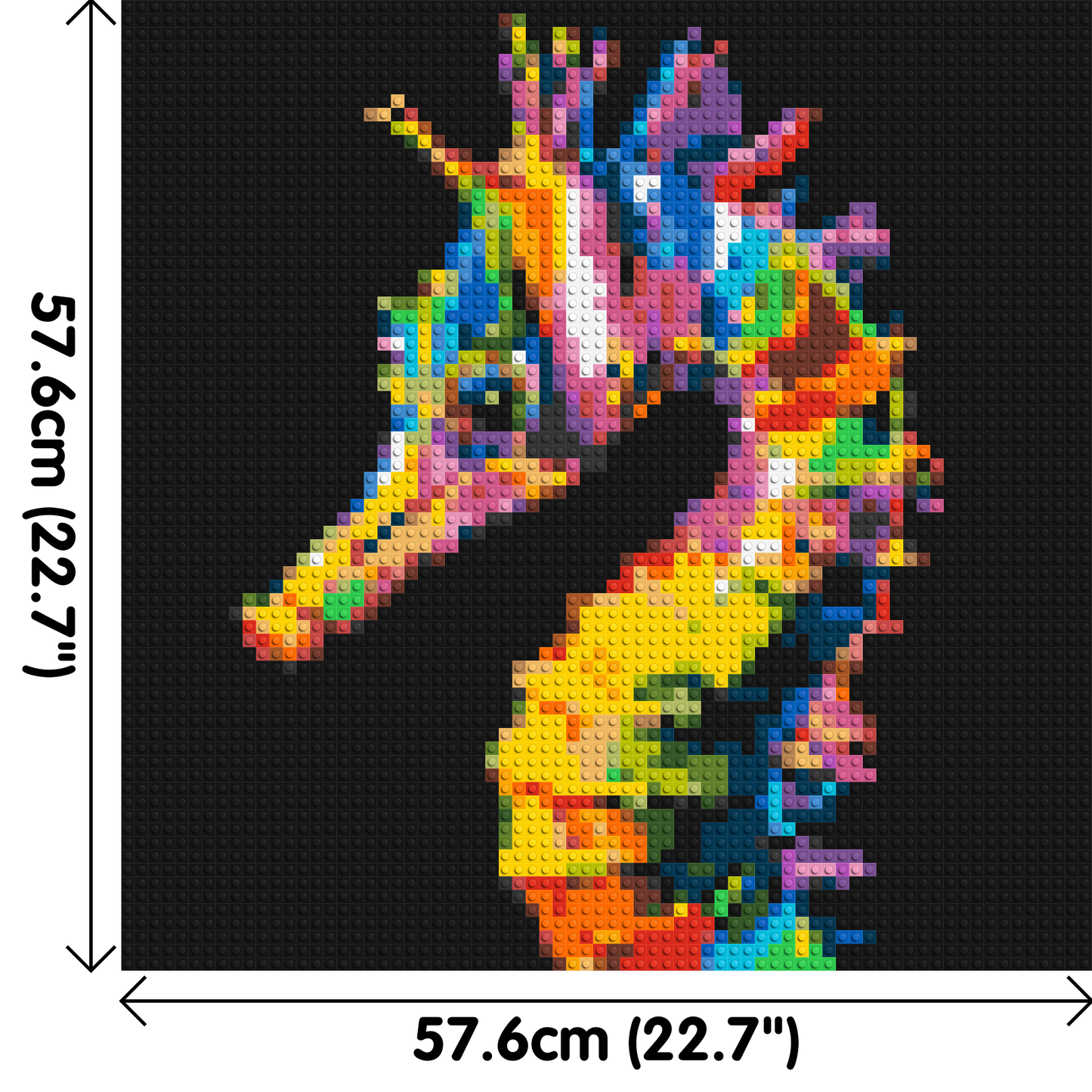 Colourful Seahorse Pop Art - Brick Art Mosaic Kit 3x3 large