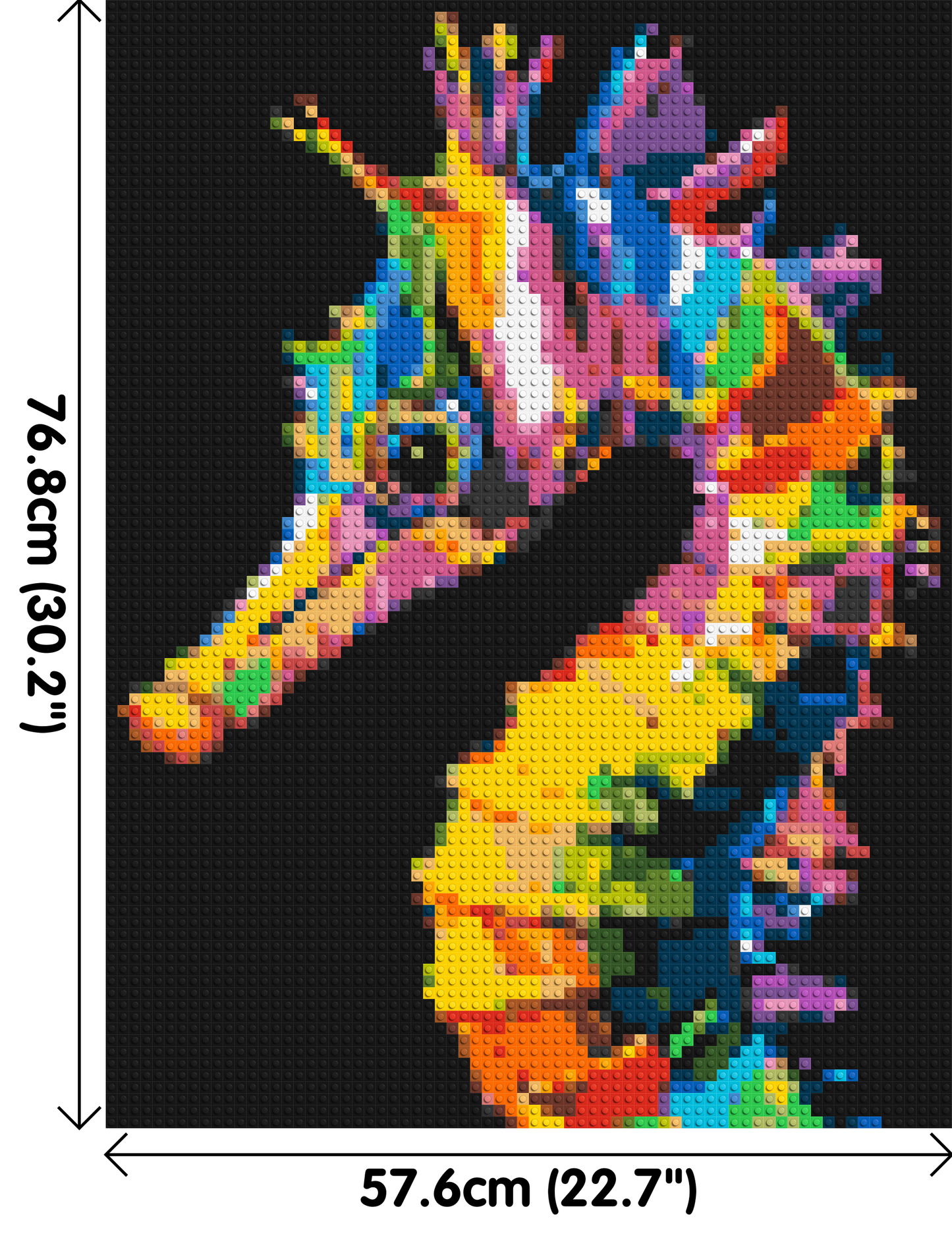 Colourful Seahorse Pop Art - Brick Art Mosaic Kit 3x4 large