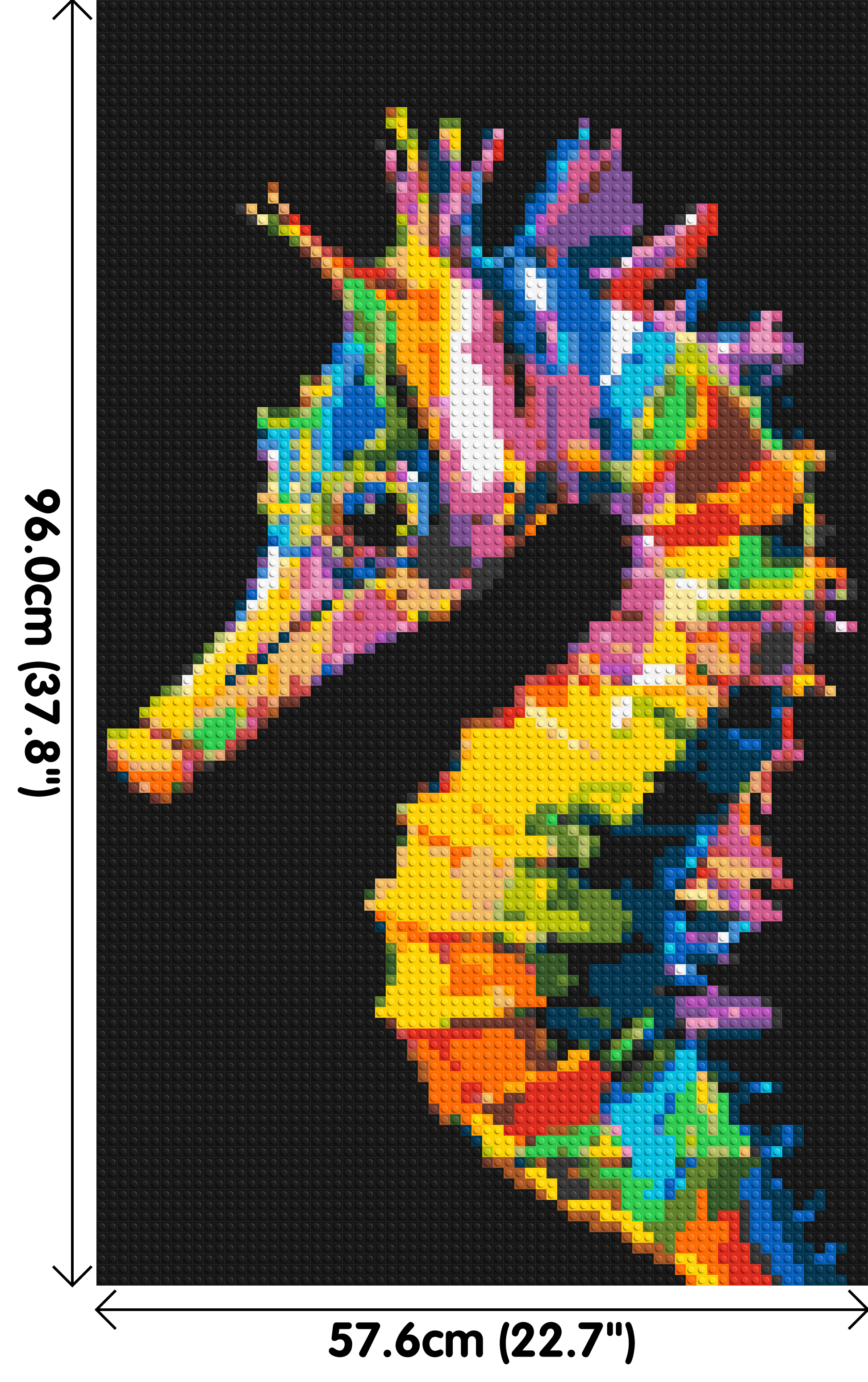 Colourful Seahorse Pop Art - Brick Art Mosaic Kit 3x5 dimensions
