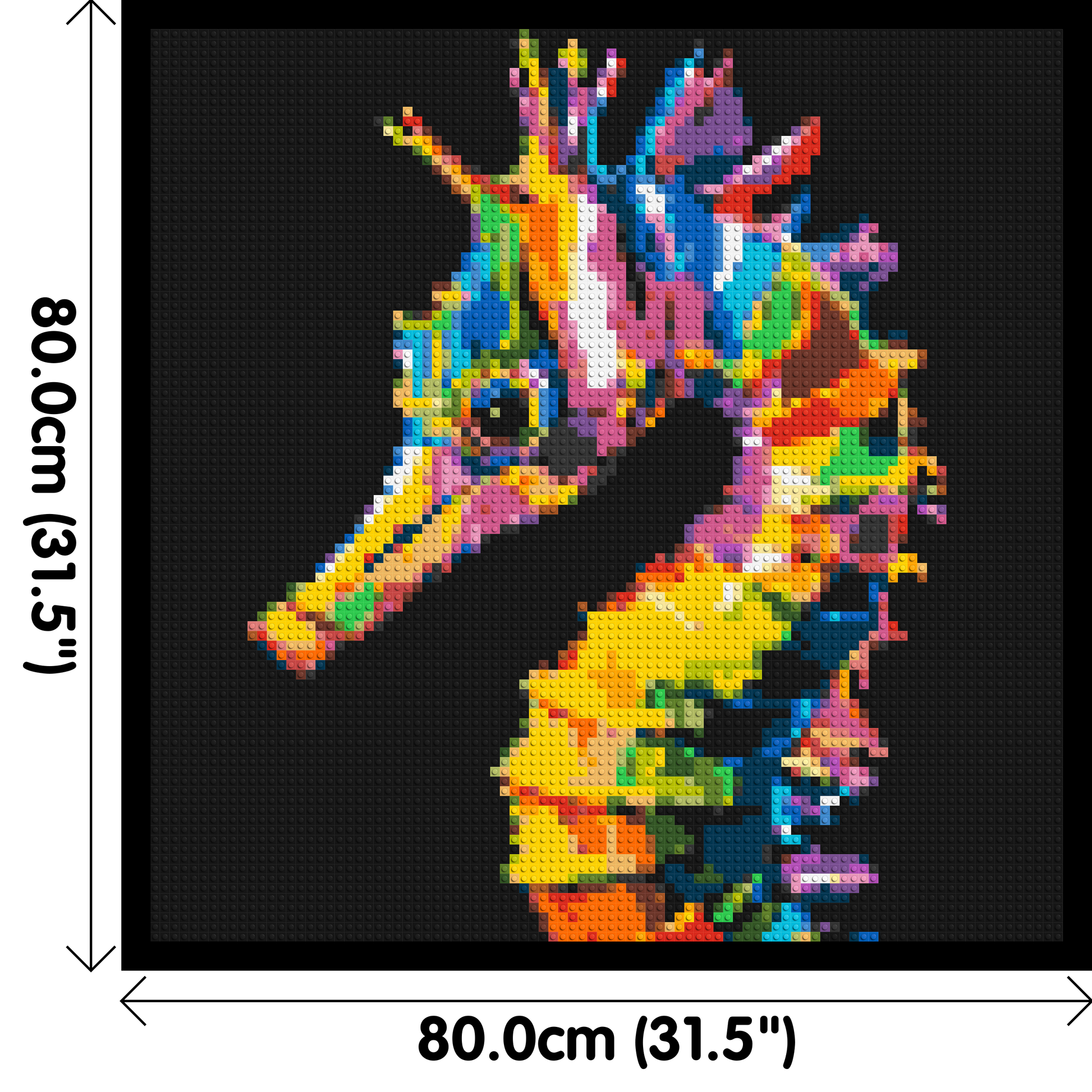 Colourful Seahorse Pop Art - Brick Art Mosaic Kit 4x4 dimensions with frame