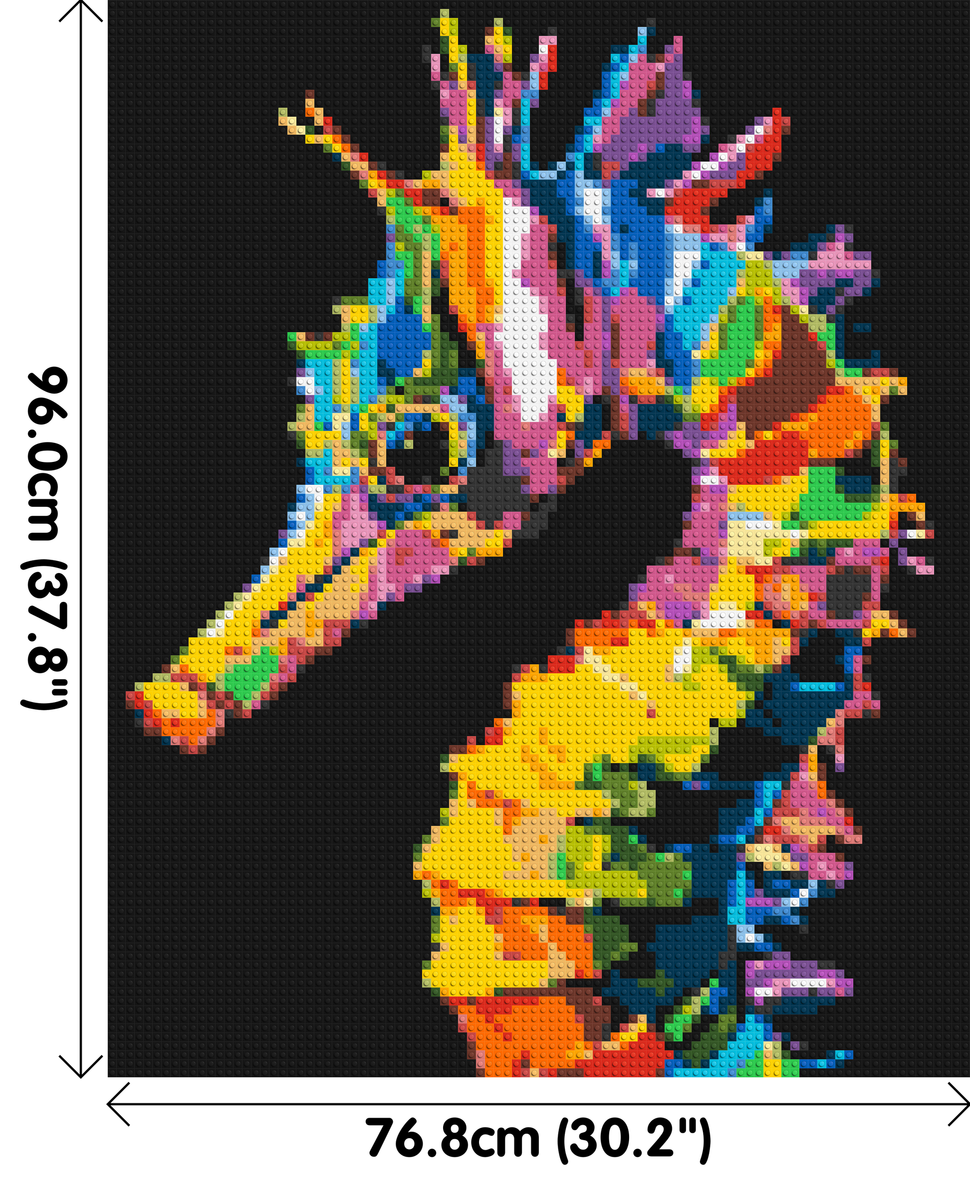 Colourful Seahorse Pop Art - Brick Art Mosaic Kit 4x5 dimensions