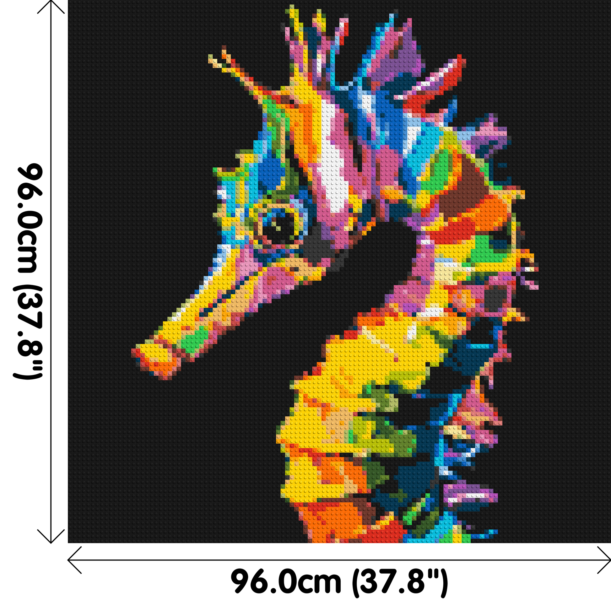 Colourful Seahorse Pop Art - Brick Art Mosaic Kit 5x5 dimensions