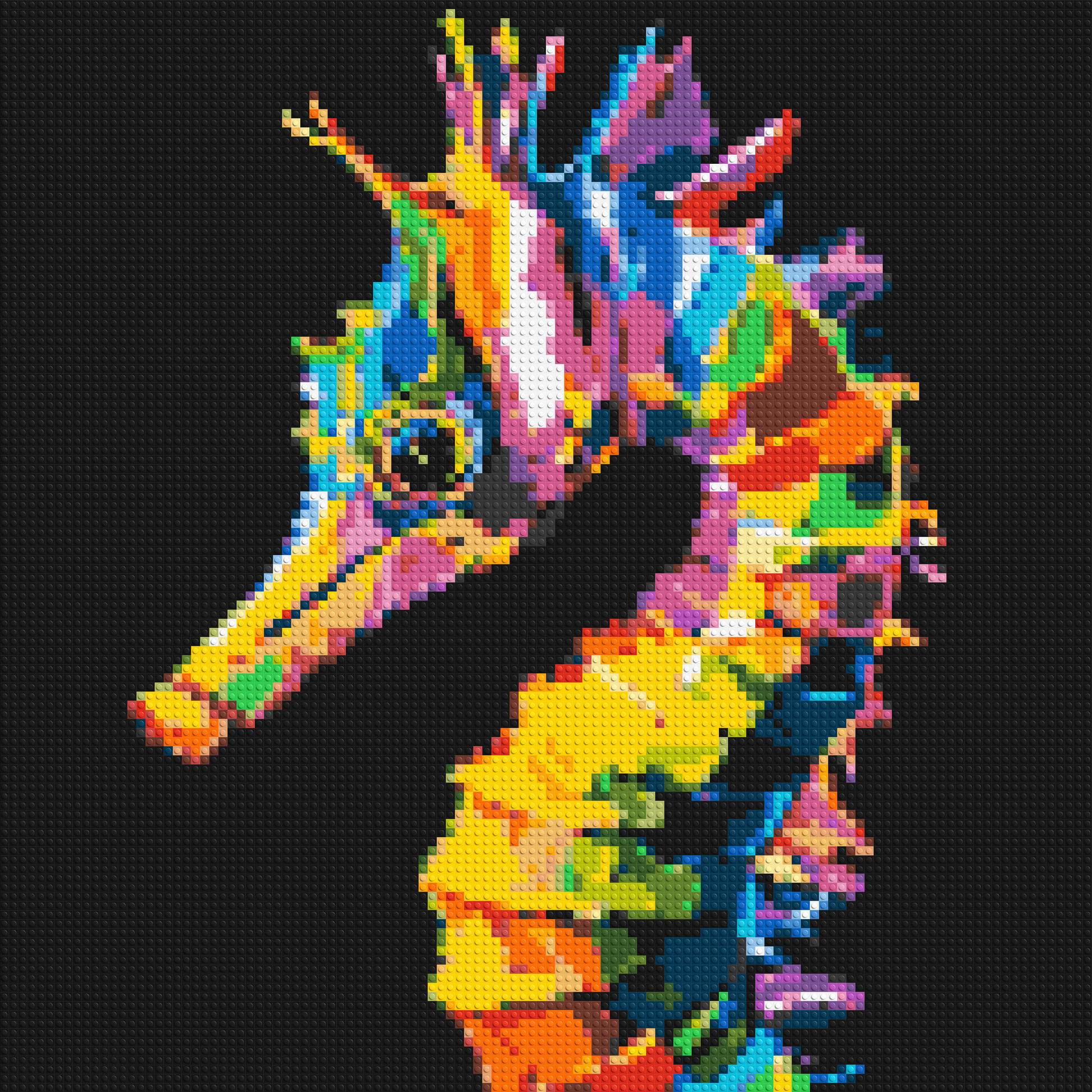 Colourful Seahorse Pop Art - Brick Art Mosaic Kit 5x5 large