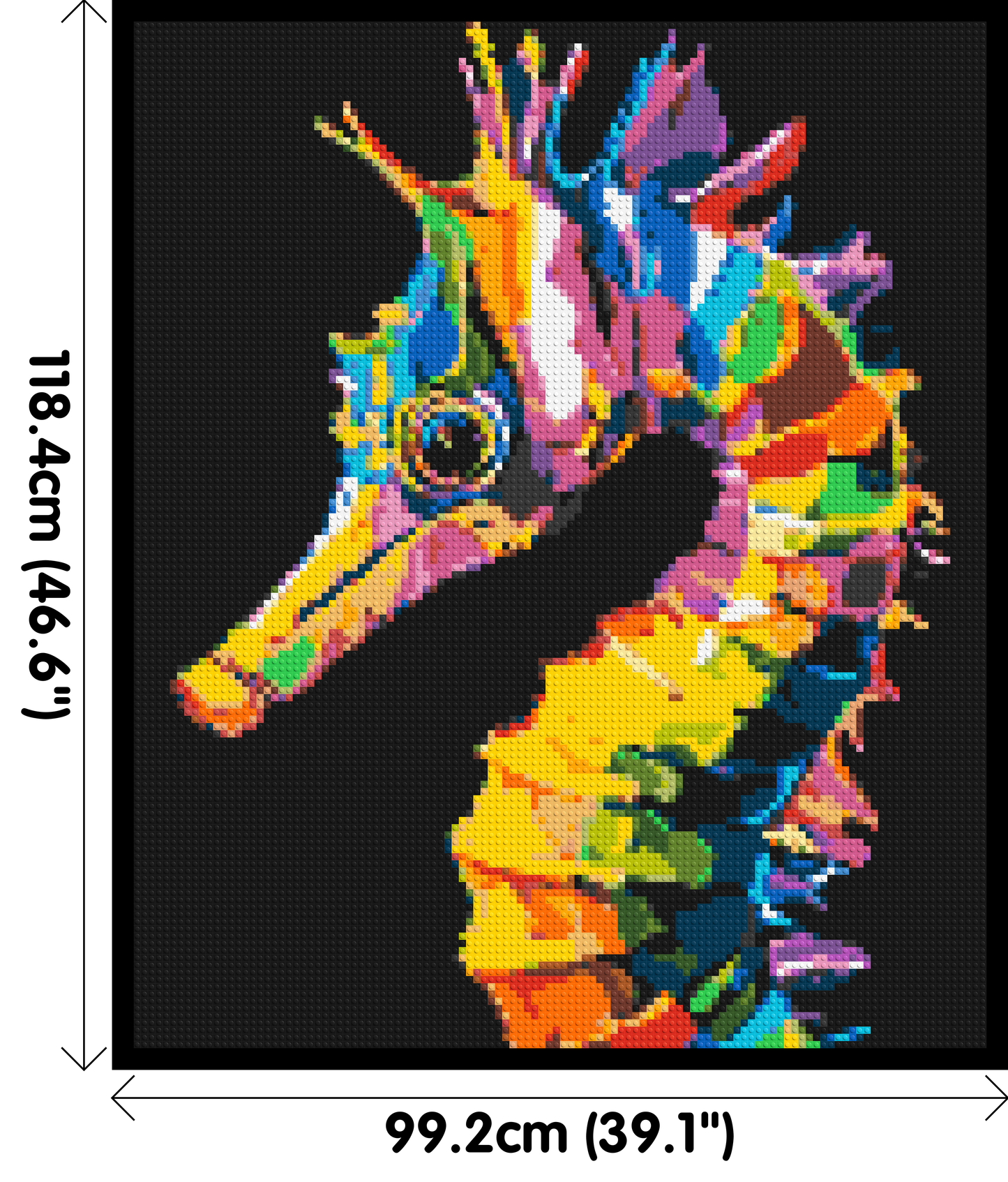 Colourful Seahorse Pop Art - Brick Art Mosaic Kit 5x6 large