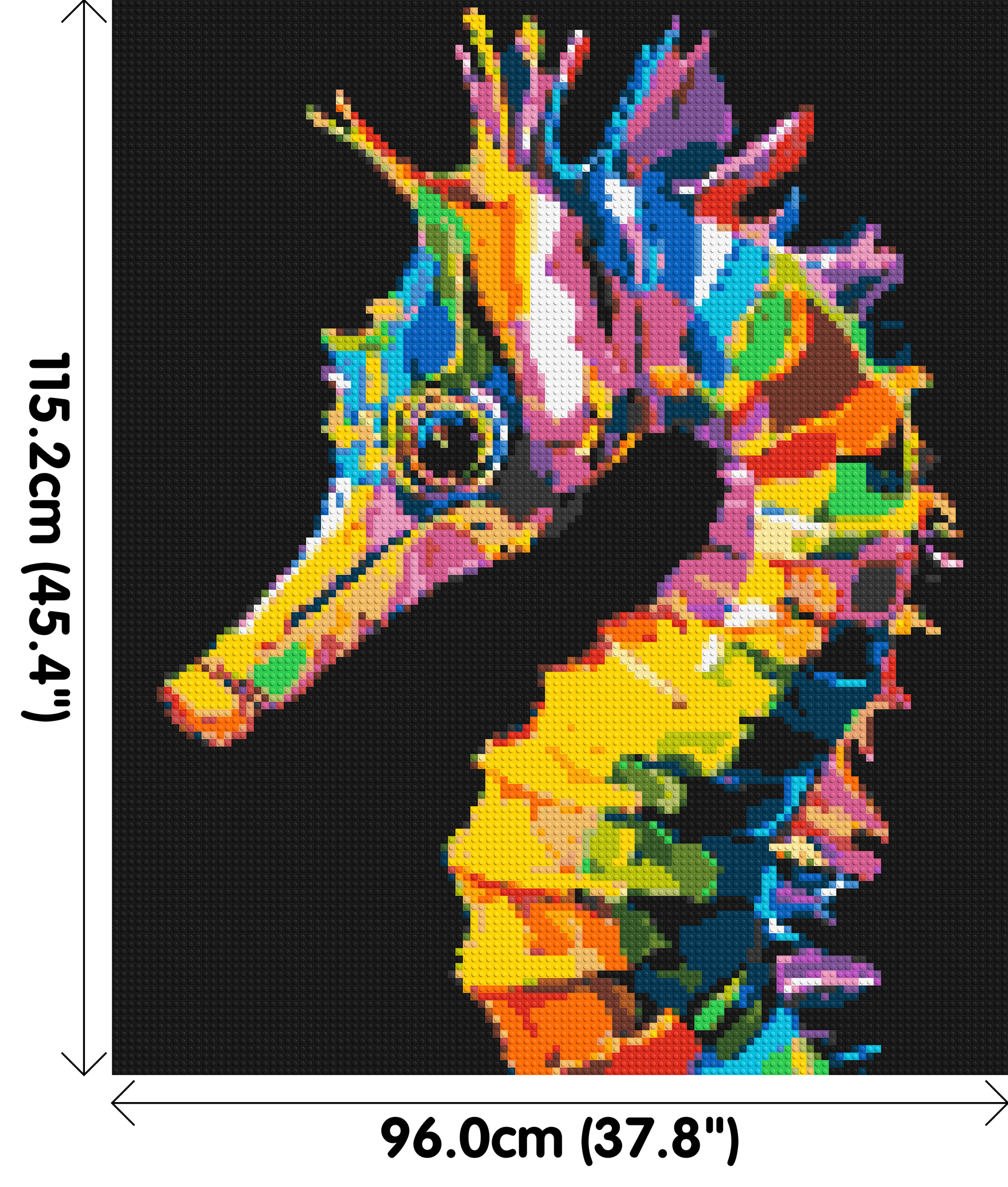 Colourful Seahorse Pop Art - Brick Art Mosaic Kit 5x6 dimensions