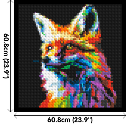 Fox Colourful Pop Art - Brick Art Mosaic Kit 3x3 large