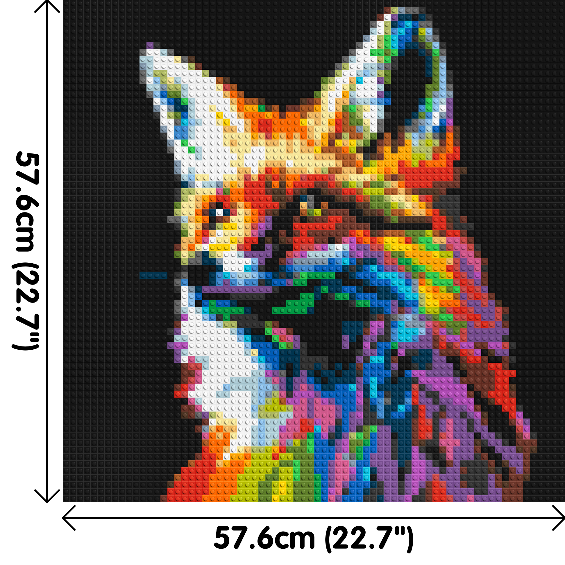 Fox Colourful Pop Art - Brick Art Mosaic Kit 3x3 dimensions