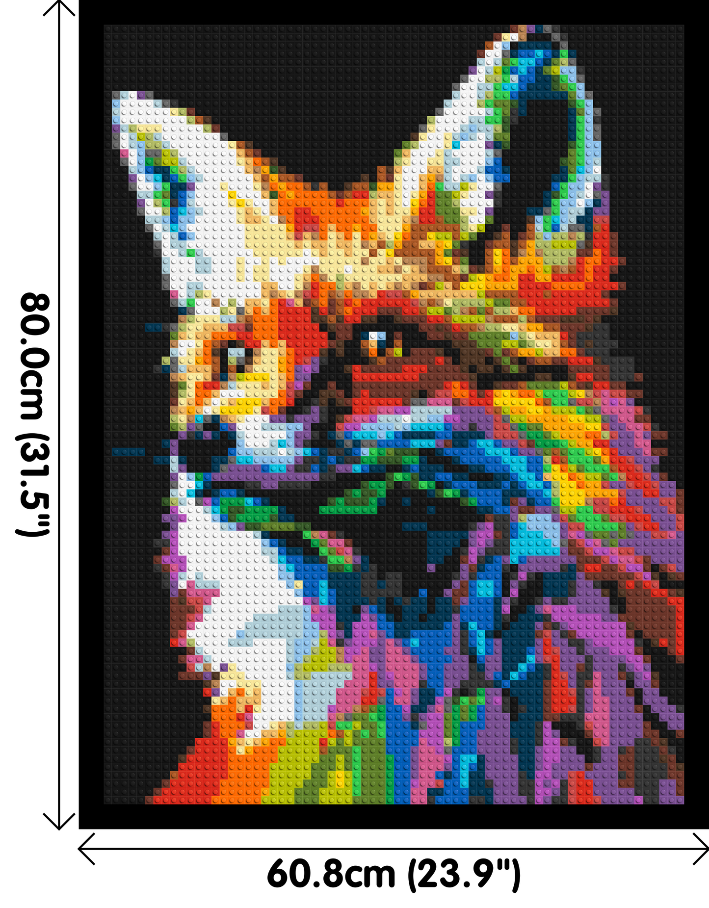 Fox Colourful Pop Art - Brick Art Mosaic Kit 3x4 large