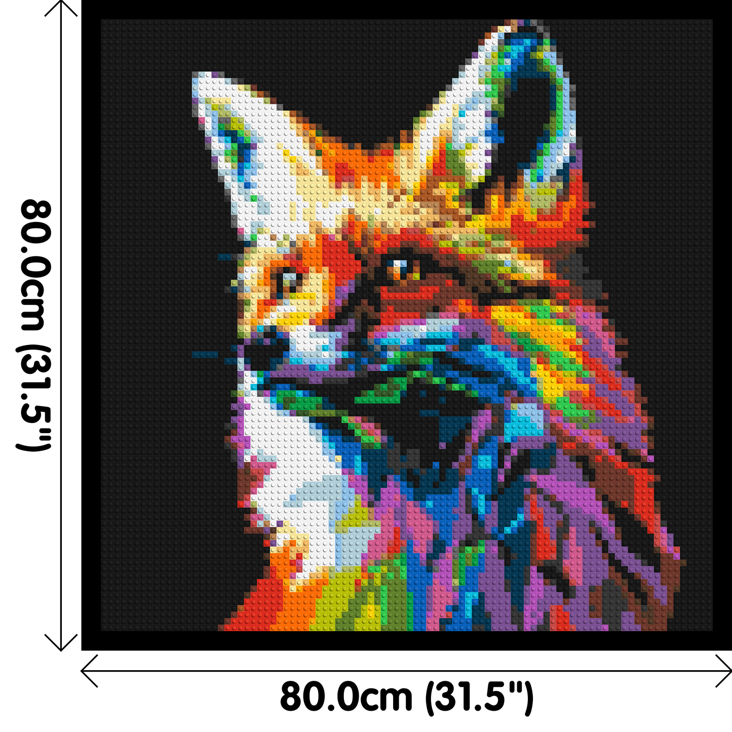 Fox Colourful Pop Art - Brick Art Mosaic Kit 4x4 large