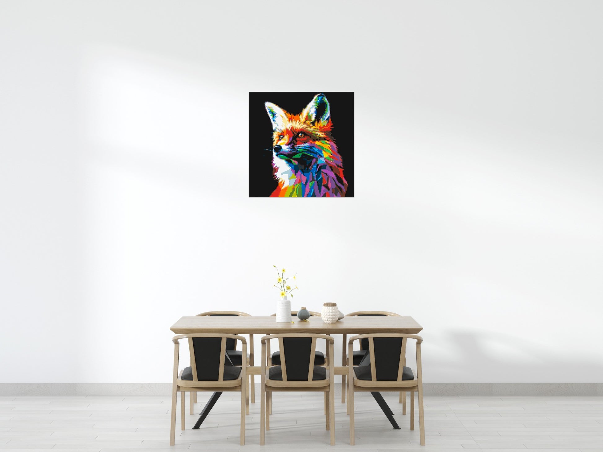 Fox Colourful Pop Art - Brick Art Mosaic Kit 5x5 scene