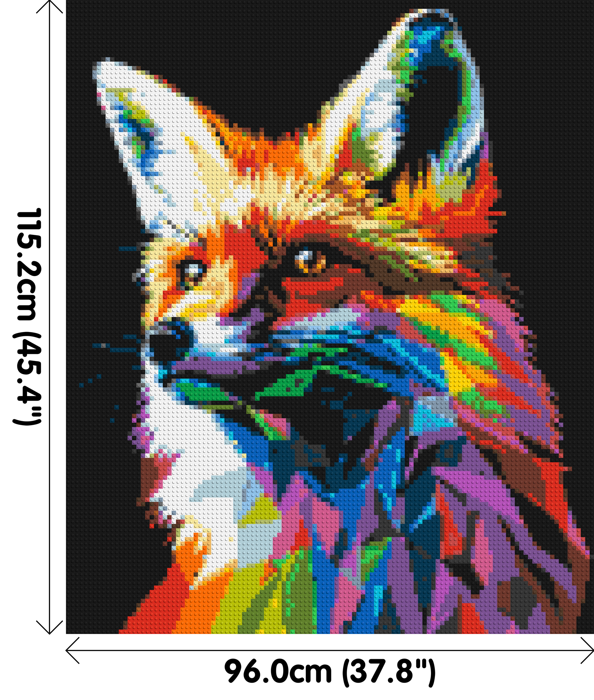 Fox Colourful Pop Art - Brick Art Mosaic Kit 5x6 dimensions