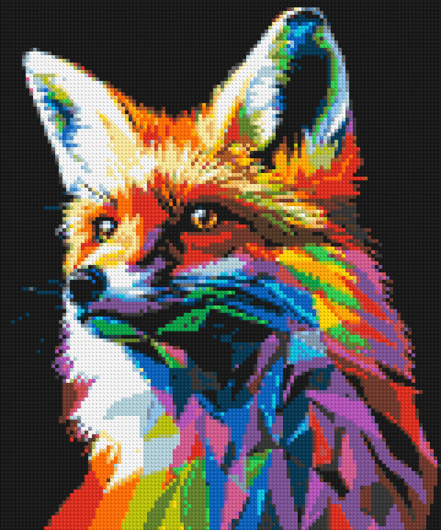 Fox Colourful Pop Art - Brick Art Mosaic Kit 5x6 large