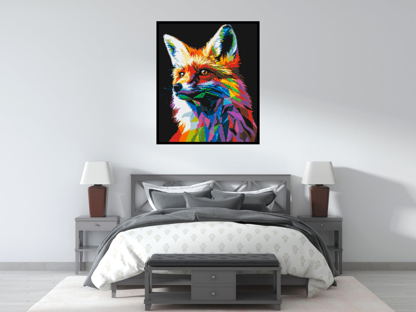 Fox Colourful Pop Art - Brick Art Mosaic Kit 5x6 large