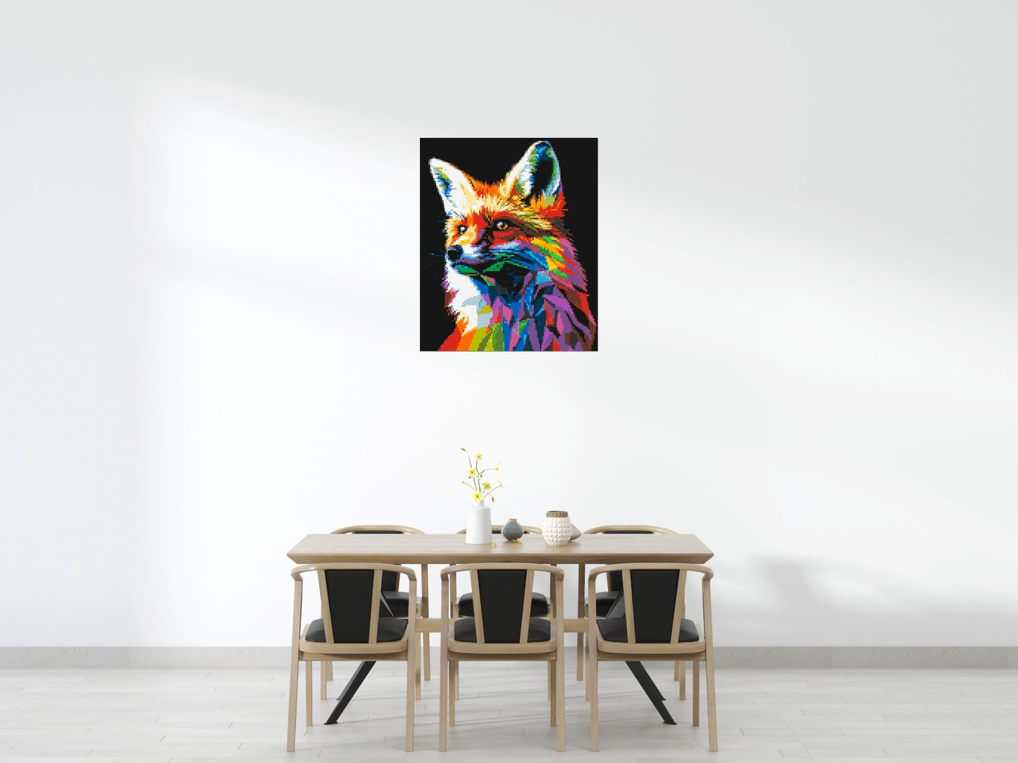 Fox Colourful Pop Art - Brick Art Mosaic Kit 5x6 large