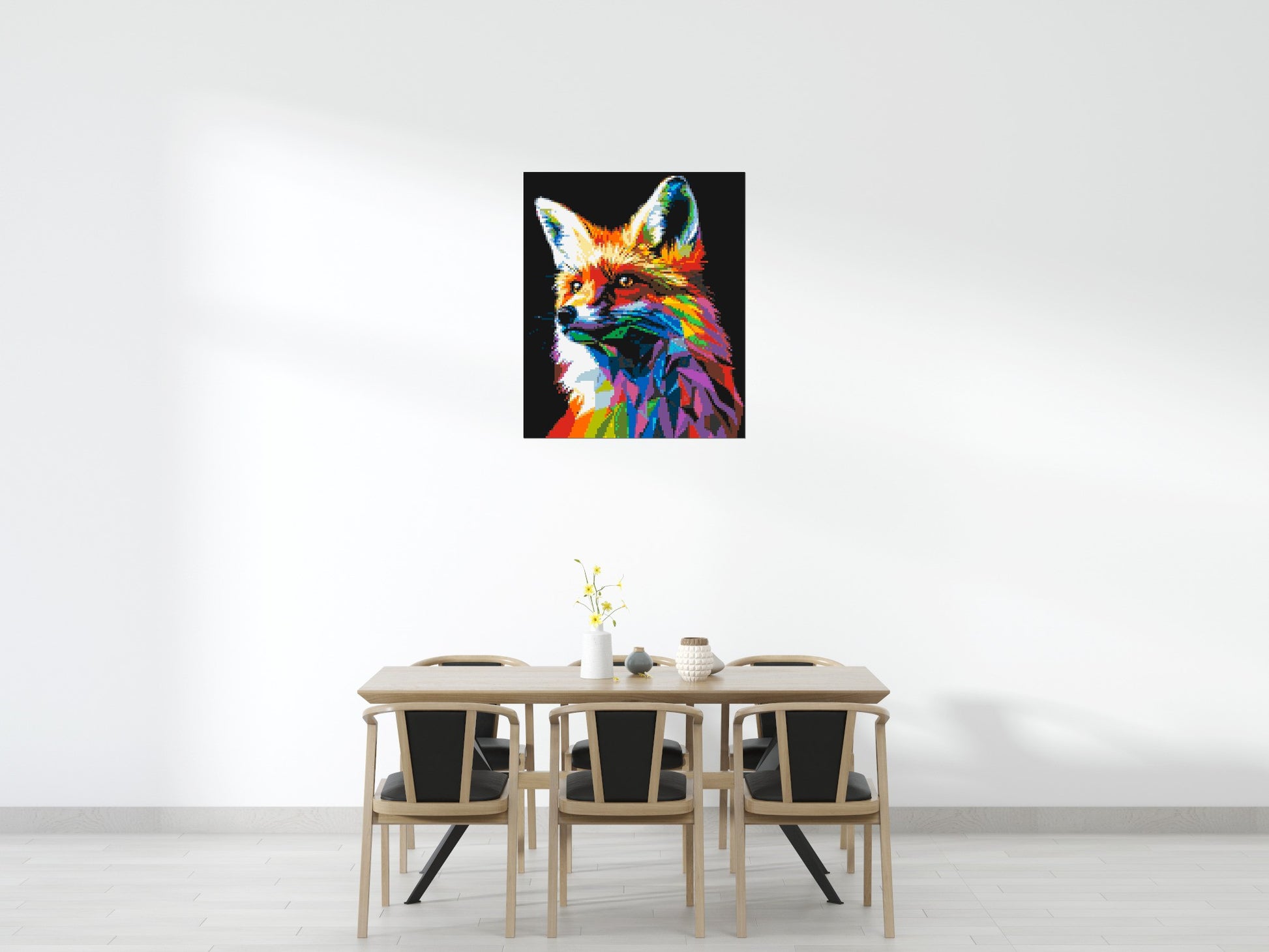 Fox Colourful Pop Art - Brick Art Mosaic Kit 5x6 scene