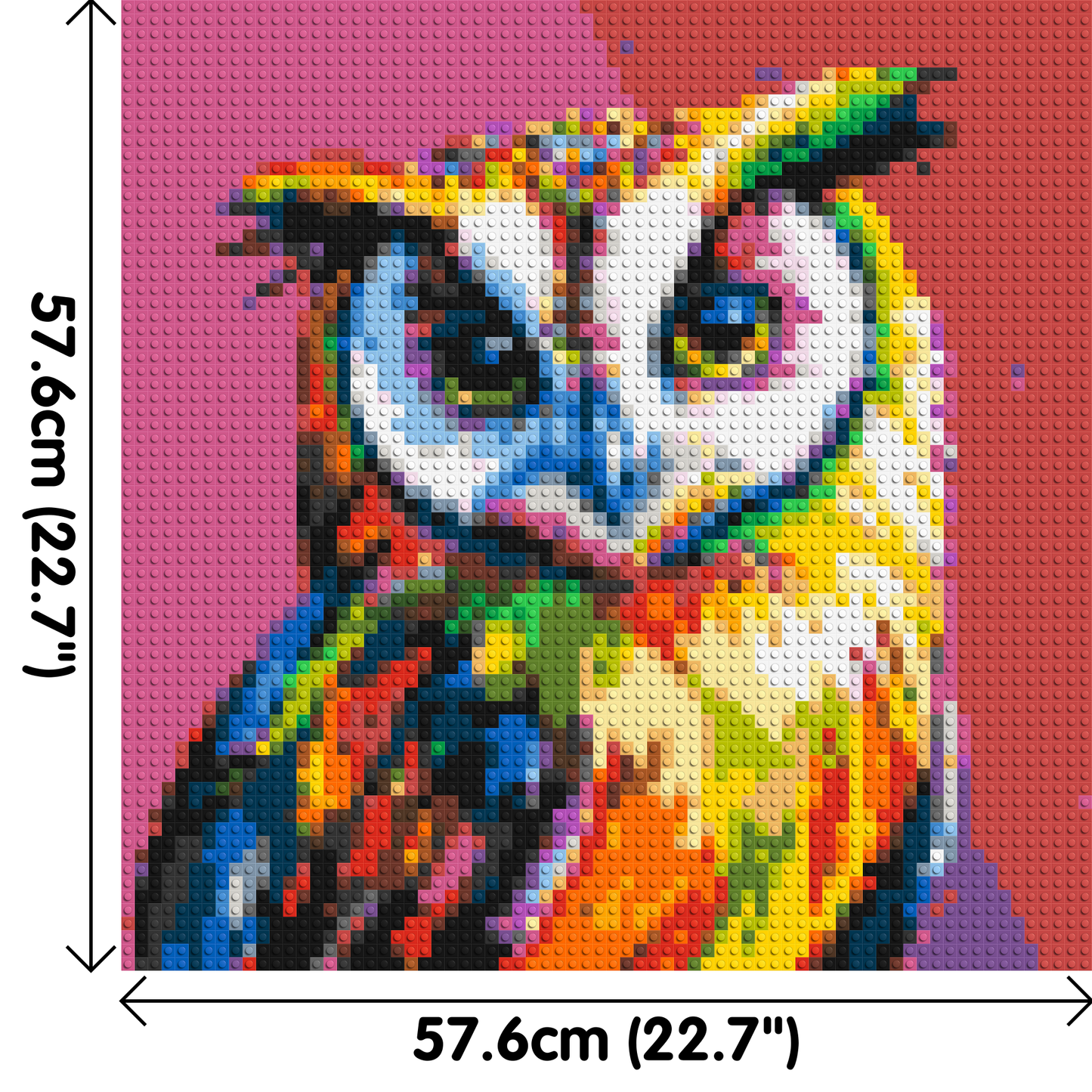 Owl Colourful Pop Art - Brick Art Mosaic Kit 3x3 large