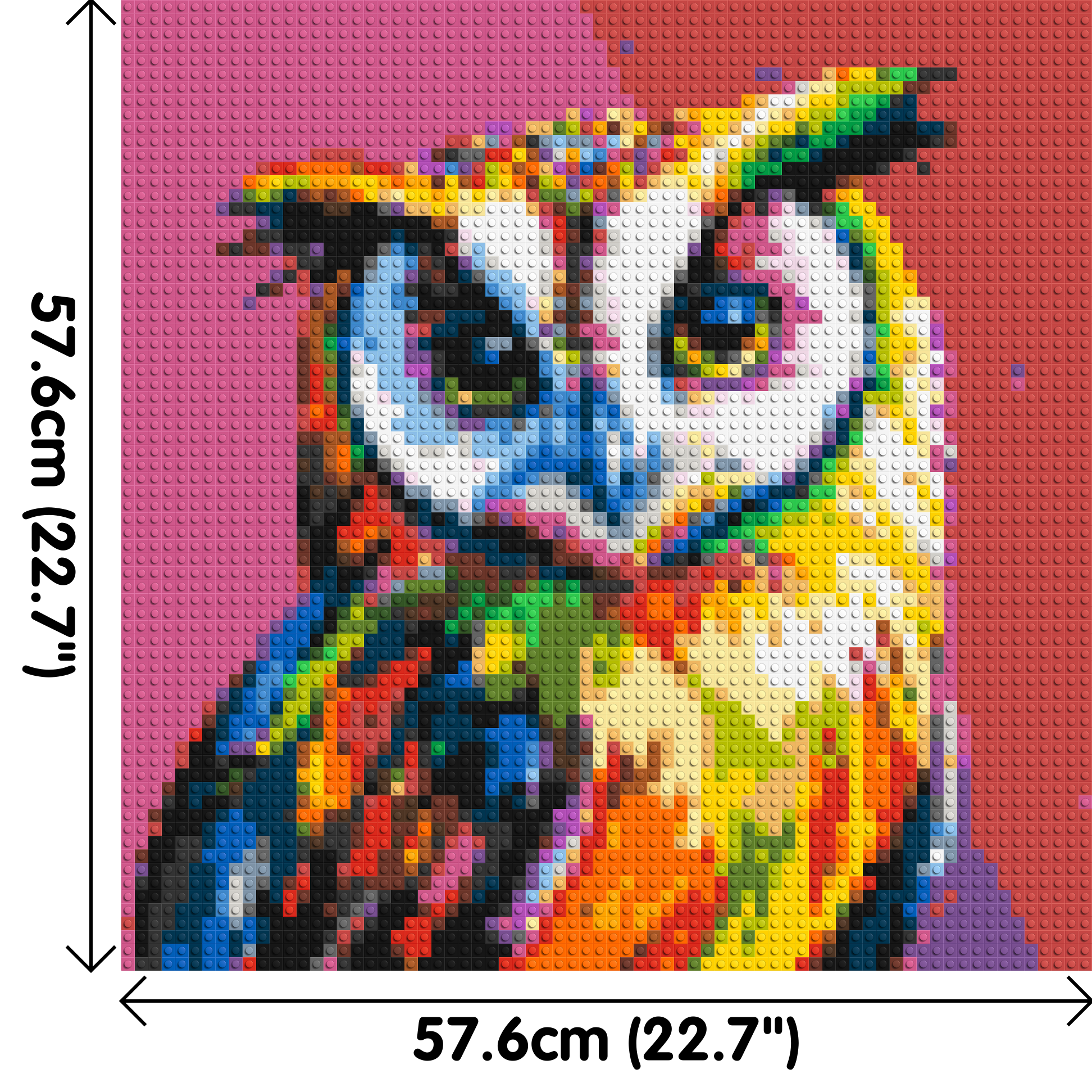 Owl Colourful Pop Art - Brick Art Mosaic Kit 3x3 dimensions