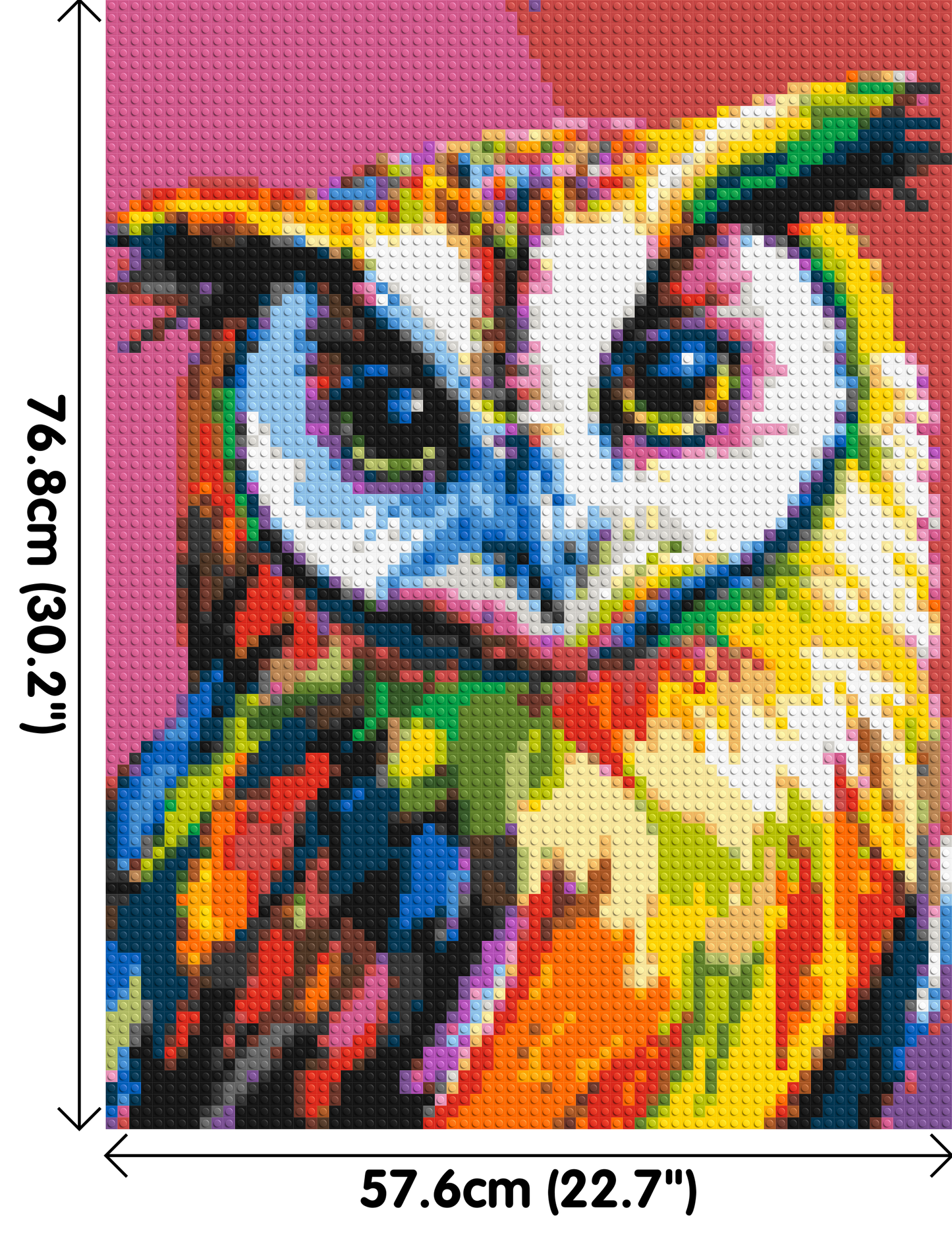 Owl Colourful Pop Art - Brick Art Mosaic Kit 3x4 large