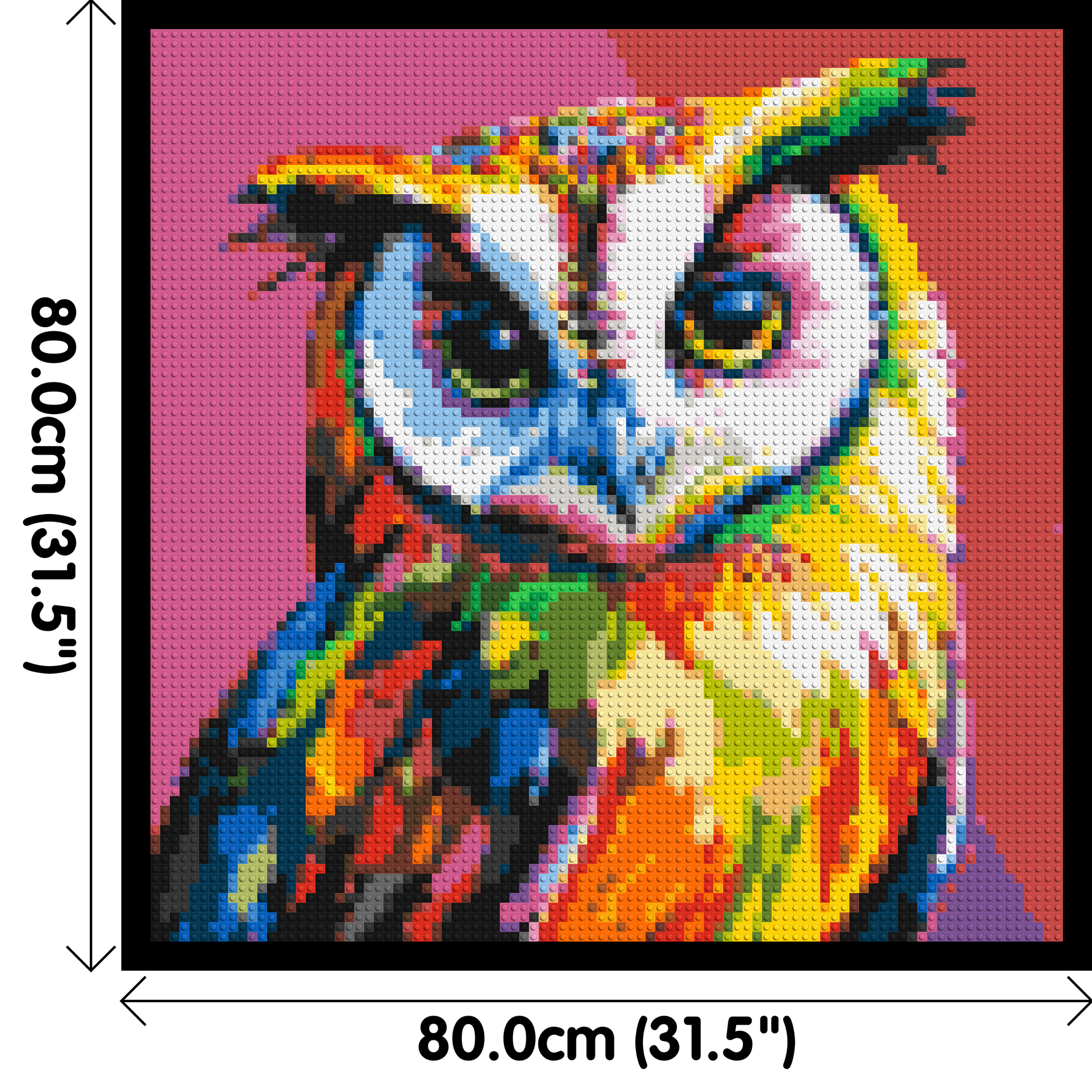 Owl Colourful Pop Art - Brick Art Mosaic Kit 4x4 dimensions with frame