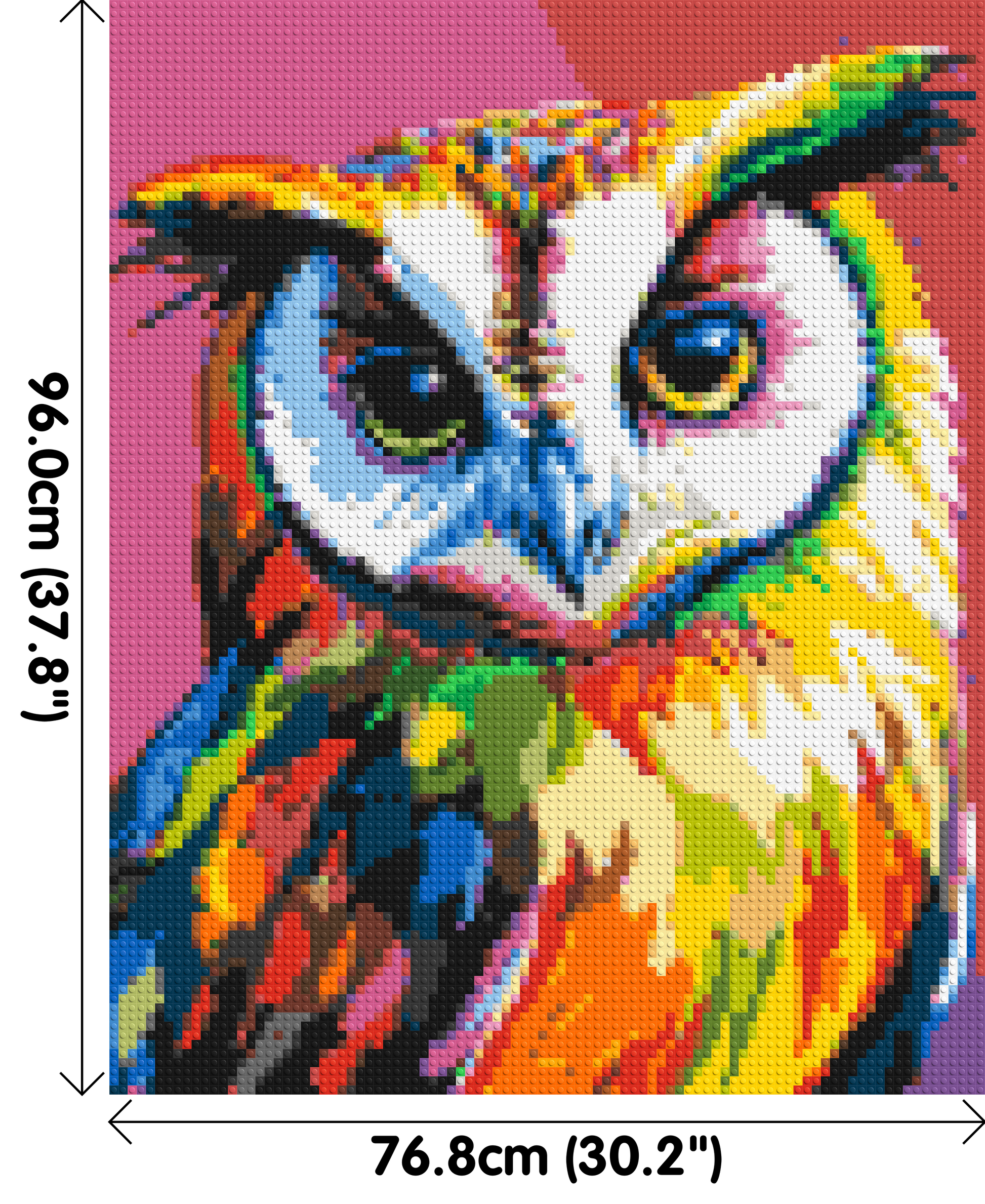 Owl Colourful Pop Art - Brick Art Mosaic Kit 4x5 dimensions