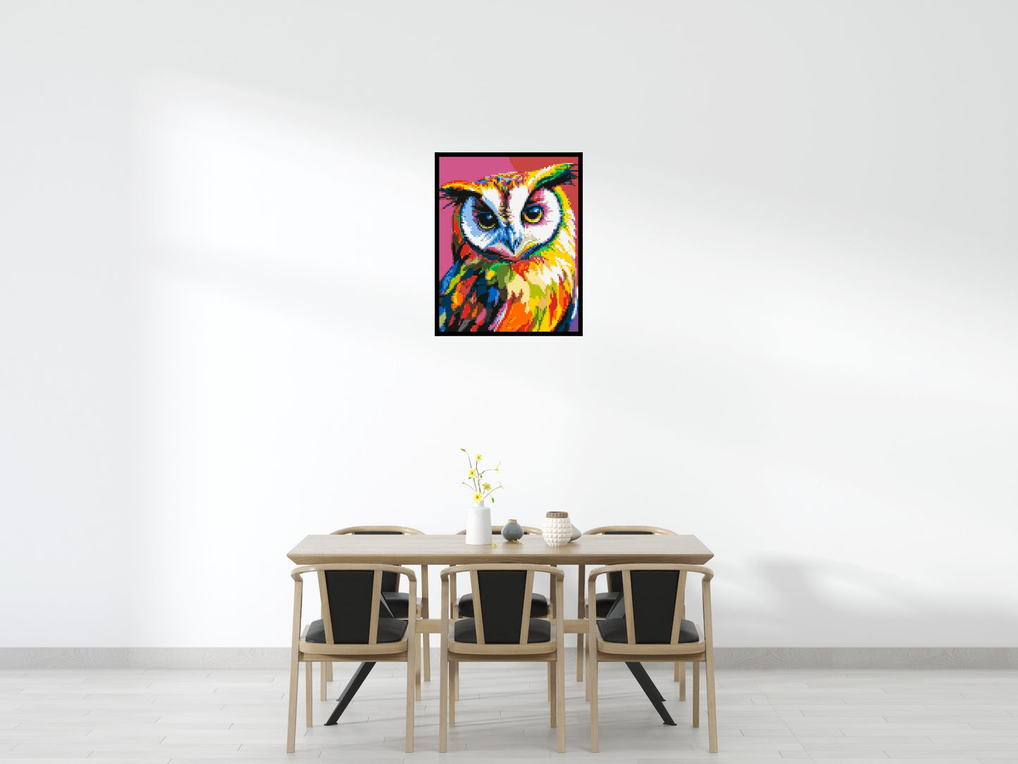 Owl Colourful Pop Art - Brick Art Mosaic Kit 4x5 large