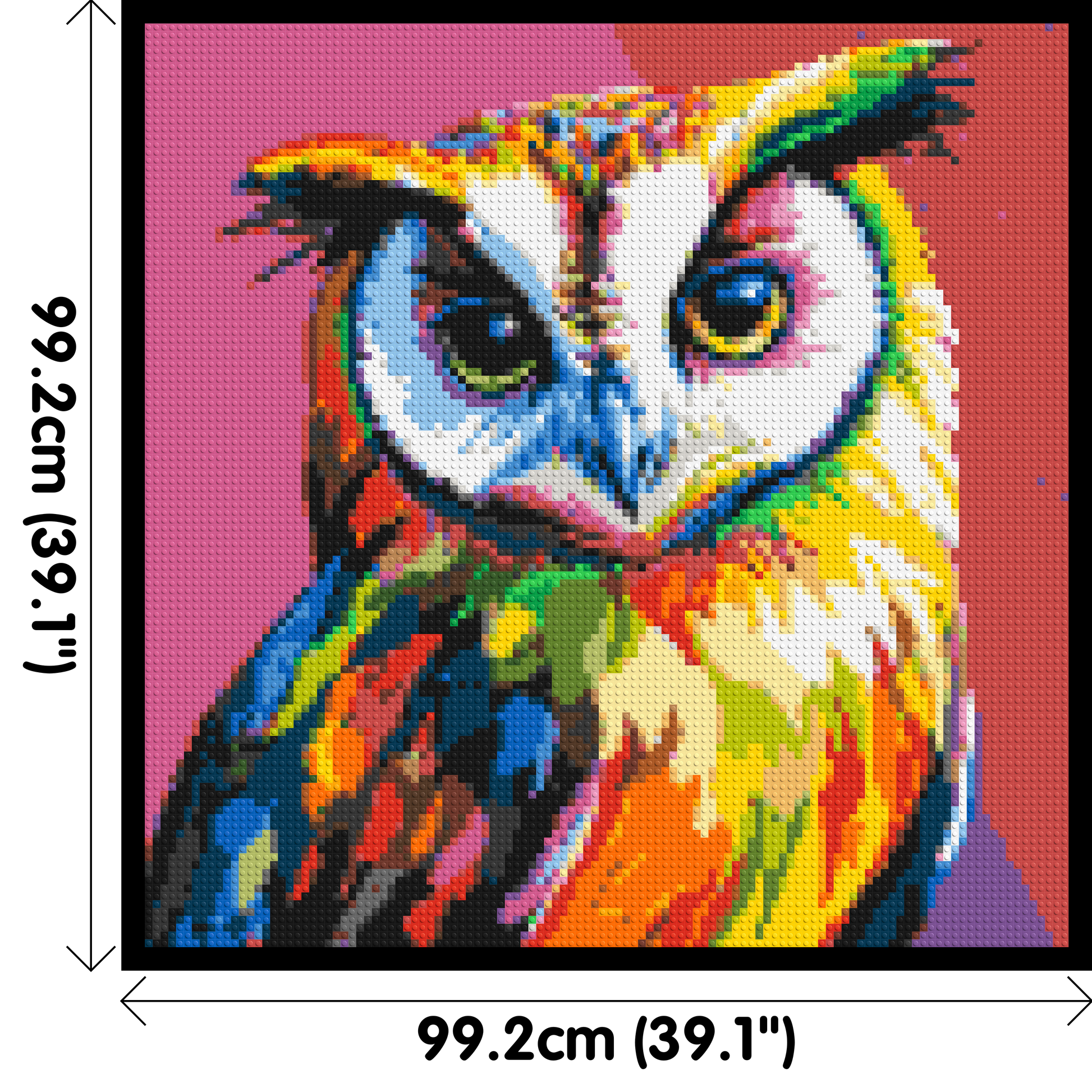 Owl Colourful Pop Art - Brick Art Mosaic Kit 5x5 dimensions with frame
