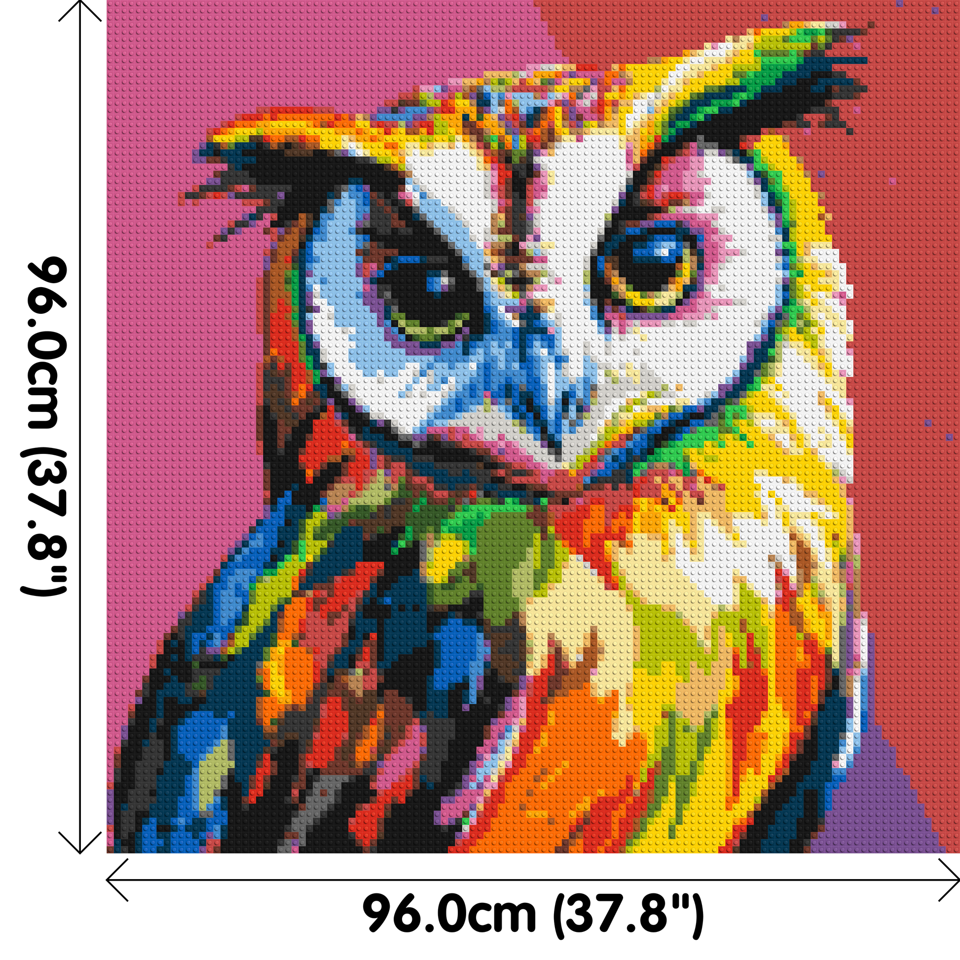 Owl Colourful Pop Art - Brick Art Mosaic Kit 5x5 dimensions