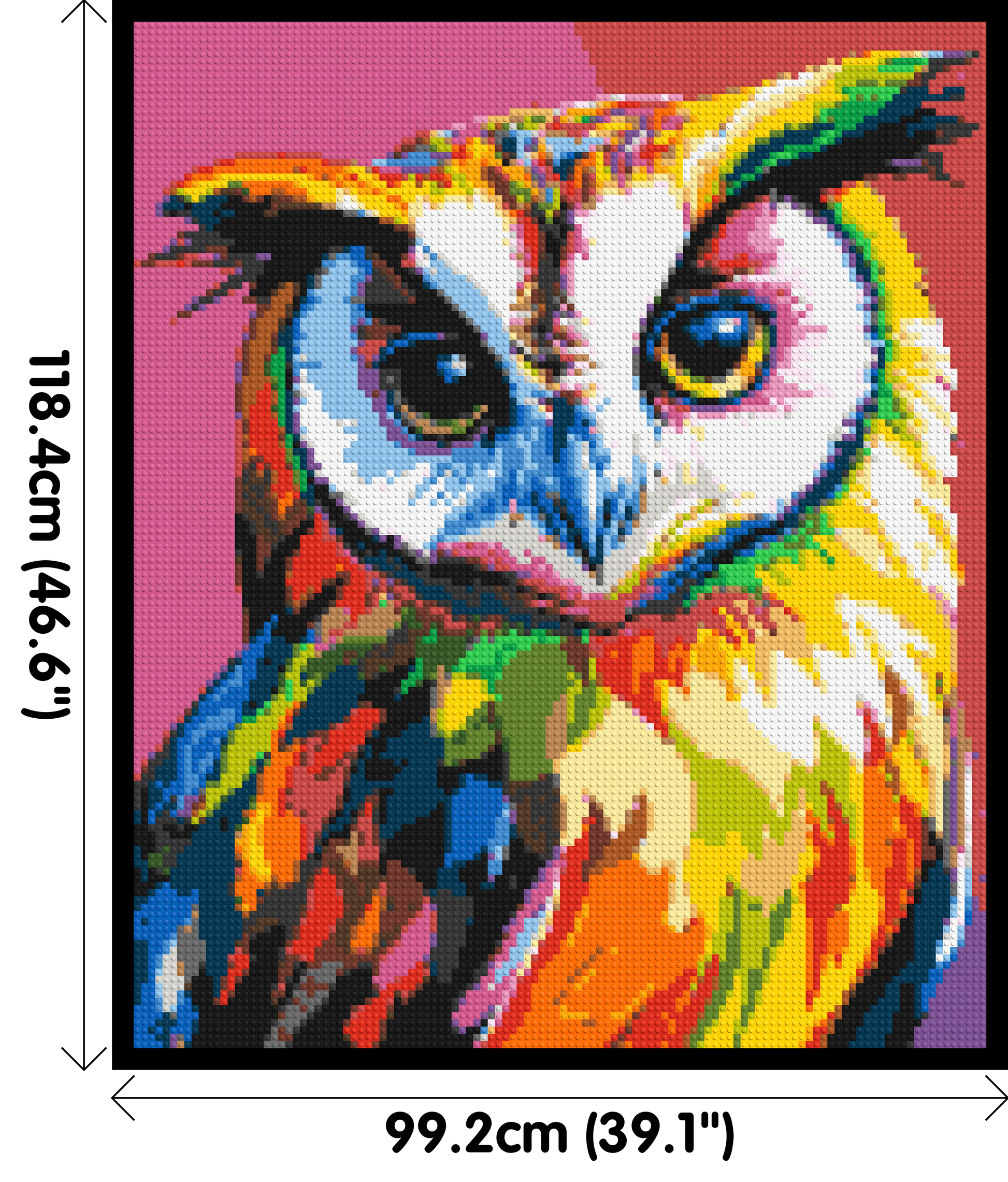 Owl Colourful Pop Art - Brick Art Mosaic Kit 5x6 dimensions with frame