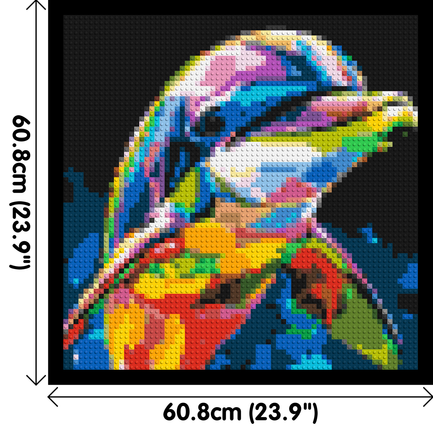 Dolphin Colourful Pop Art - Brick Art Mosaic Kit 3x3 large