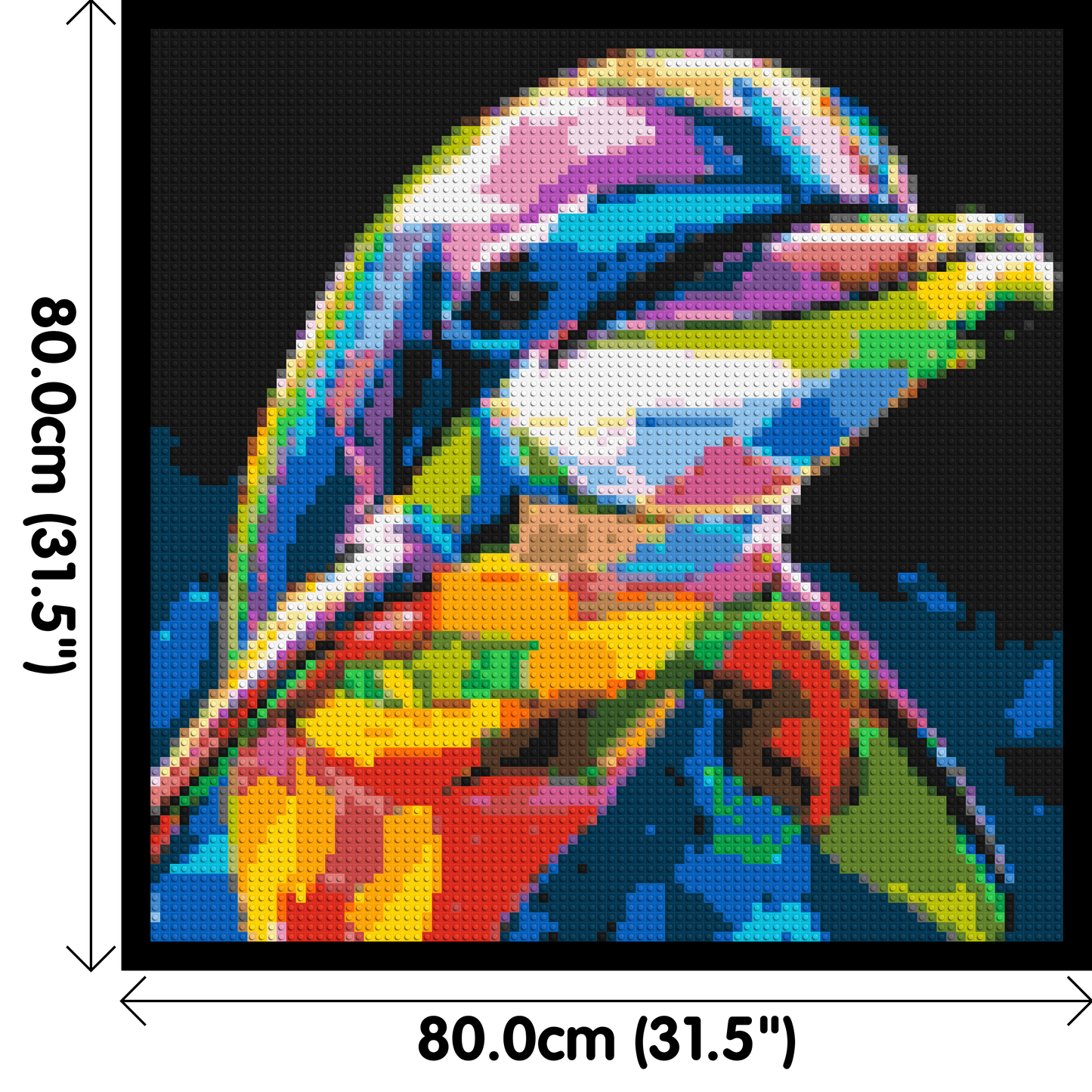 Dolphin Colourful Pop Art - Brick Art Mosaic Kit 4x4 large