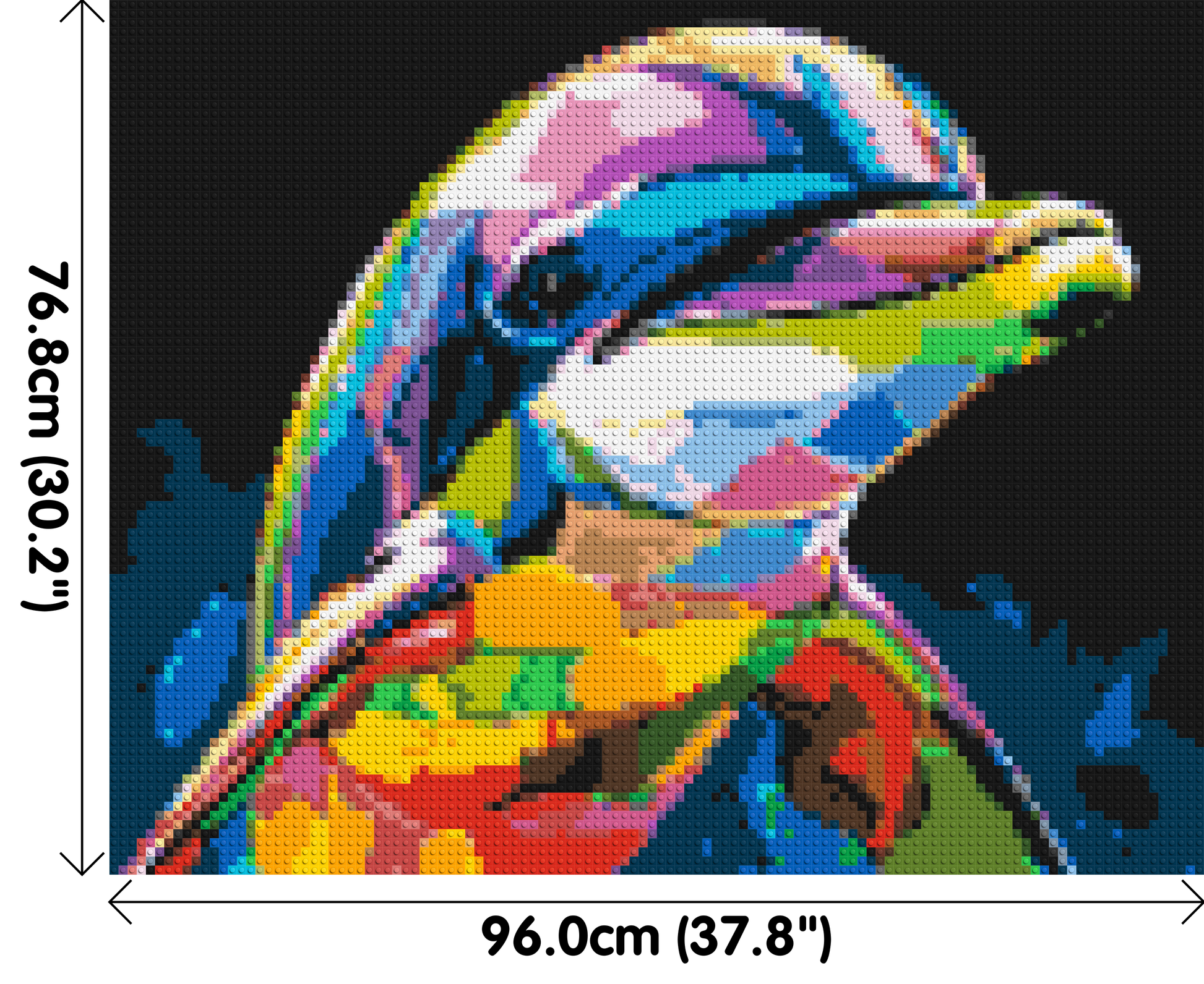 Dolphin Colourful Pop Art - Brick Art Mosaic Kit 5x4 dimensions